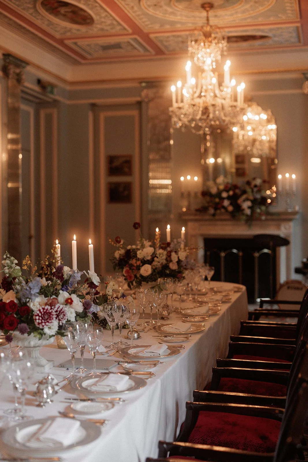 White, Red and Blue Wedding Flowers - London Wedding Florist - The Lanesborough Wedding