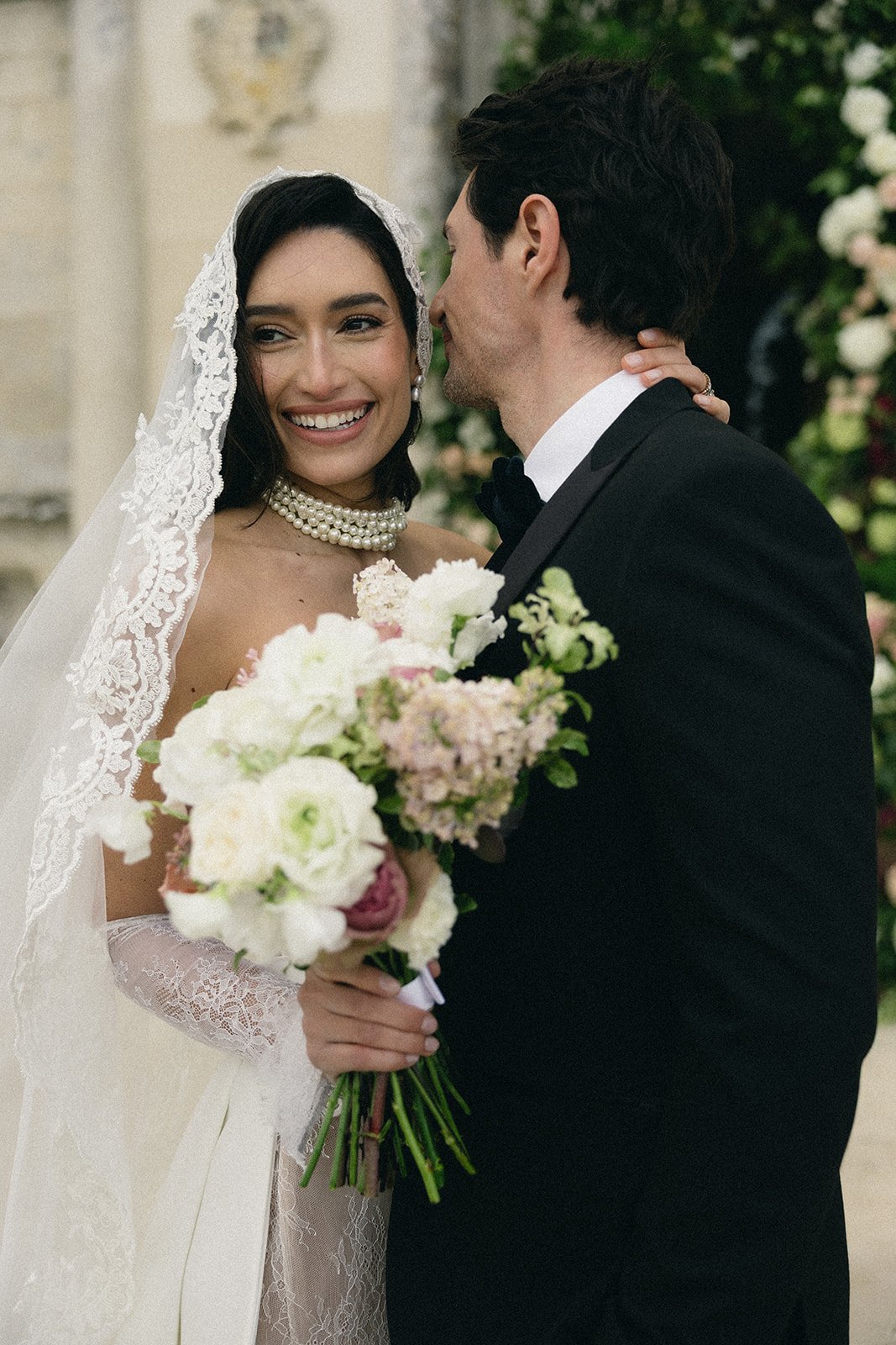 White and Pink Wedding Flowers - Dorset Wedding Florist - Lulworth Castle Wedding