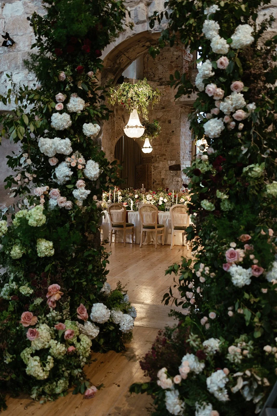 White and Pink Wedding Flowers - Dorset Wedding Florist - Lulworth Castle Wedding