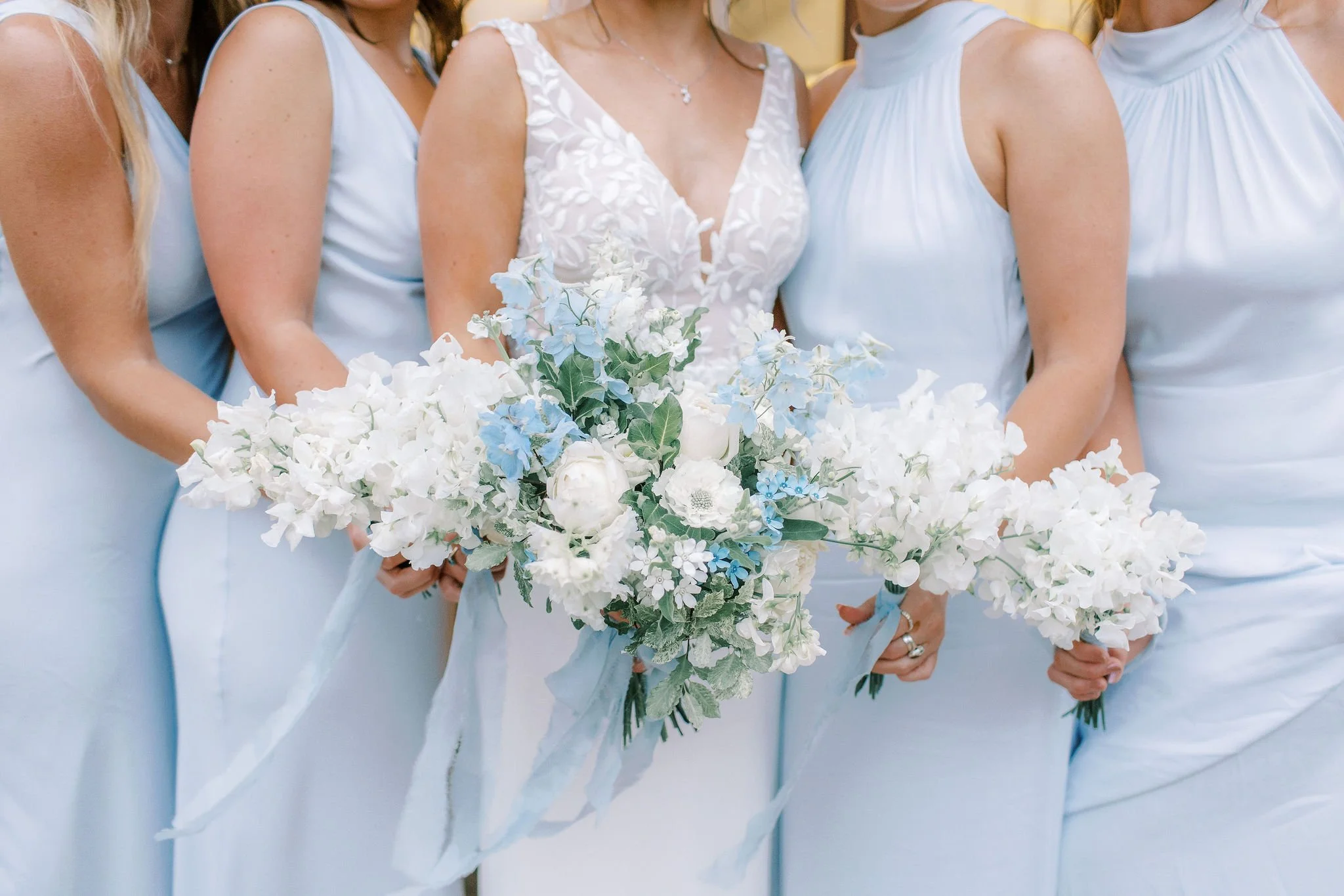 Blue and white wedding flowers - Cotswolds Wedding Florist - Eastington Wedding Flowers