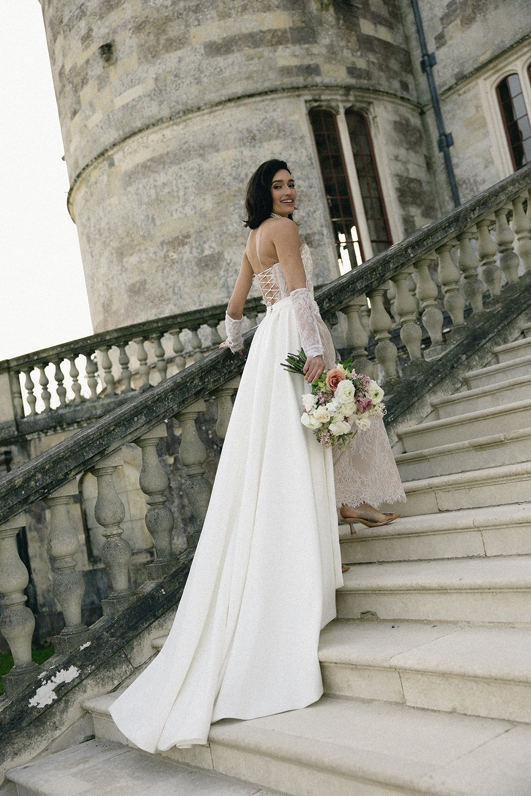 White and Pink Wedding Flowers - Dorset Wedding Florist - Lulworth Castle Wedding
