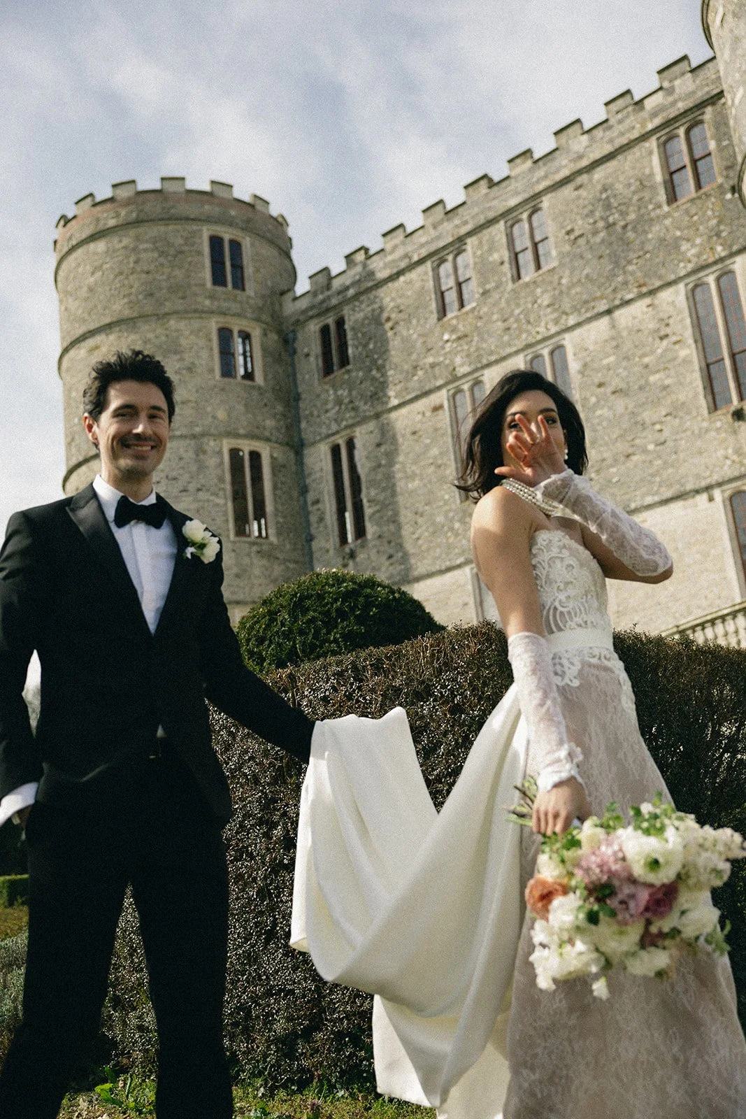 White and Pink Wedding Flowers - Dorset Wedding Florist - Lulworth Castle Wedding