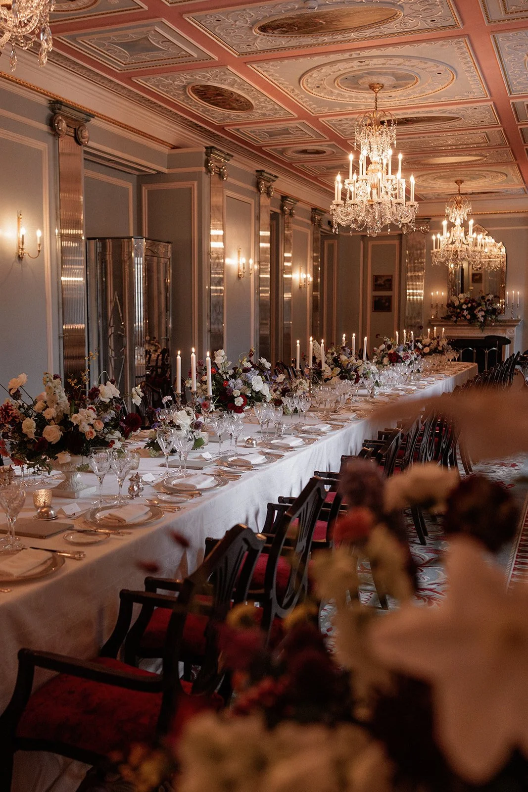 White, Red and Blue Wedding Flowers - London Wedding Florist - The Lanesborough Wedding