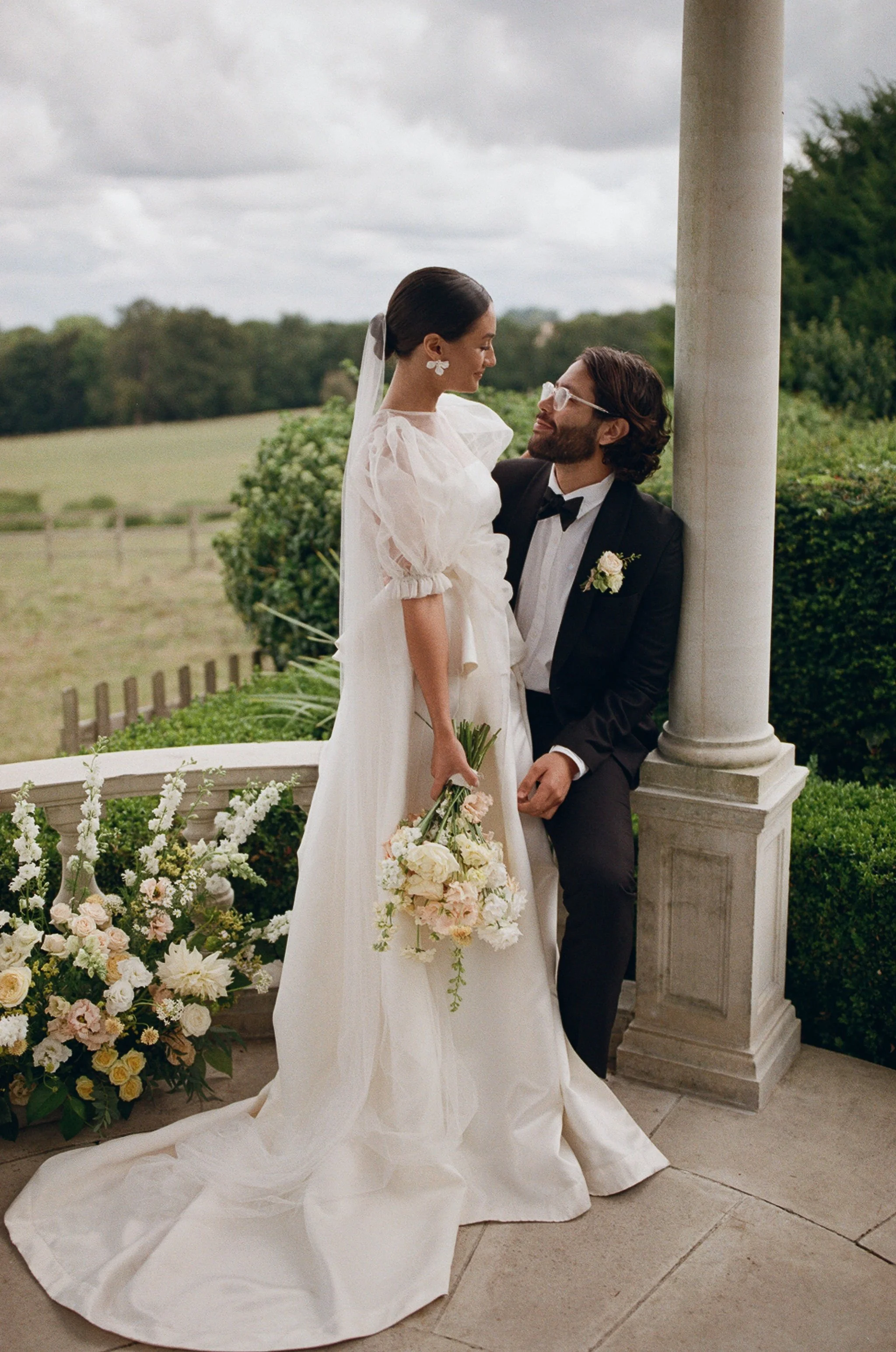 Soft peach Wedding Flowers - Surrey Wedding Florist - Froyle Park Wedding Flowers