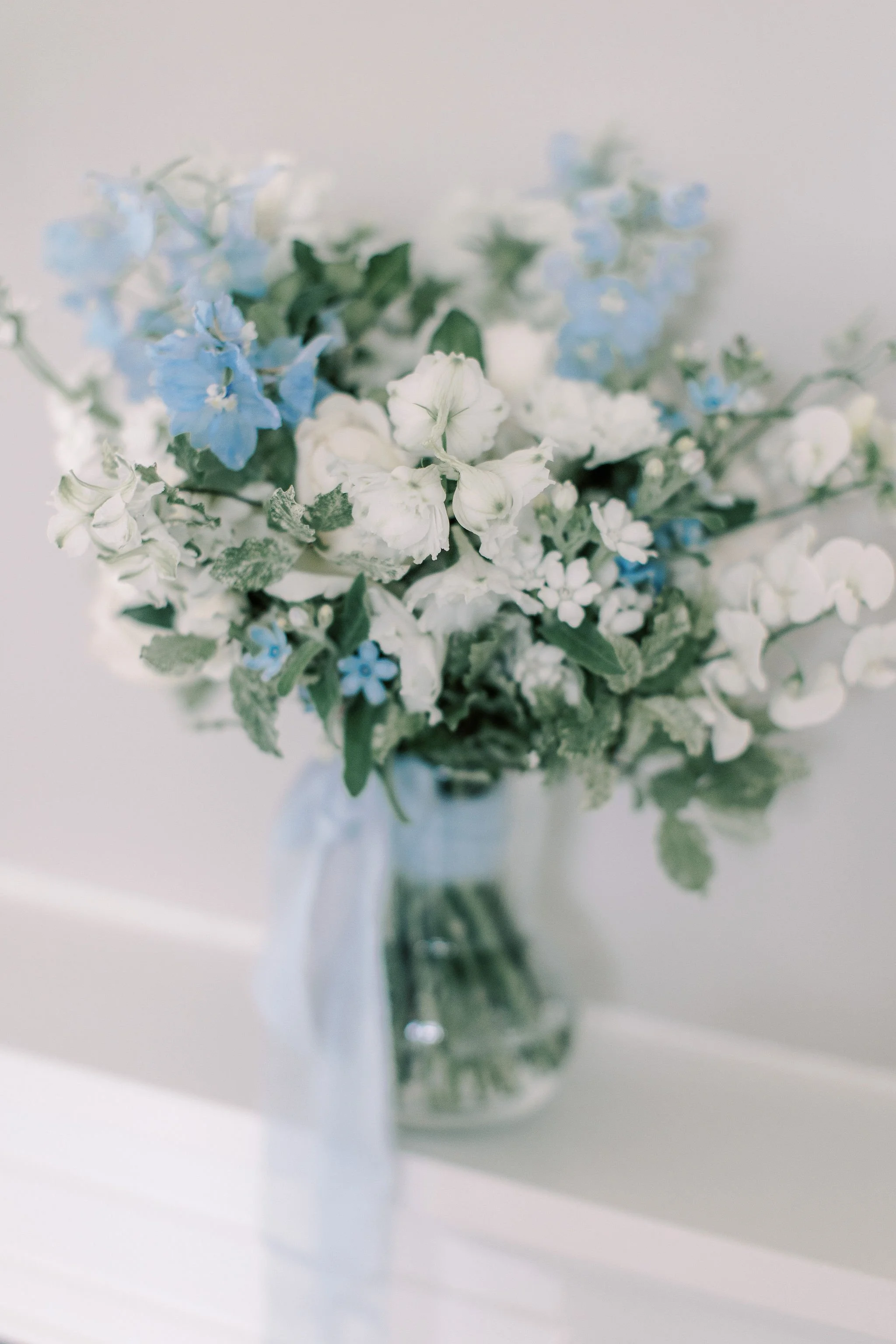 Blue and white wedding flowers - Cotswolds Wedding Florist - Eastington Wedding Flowers