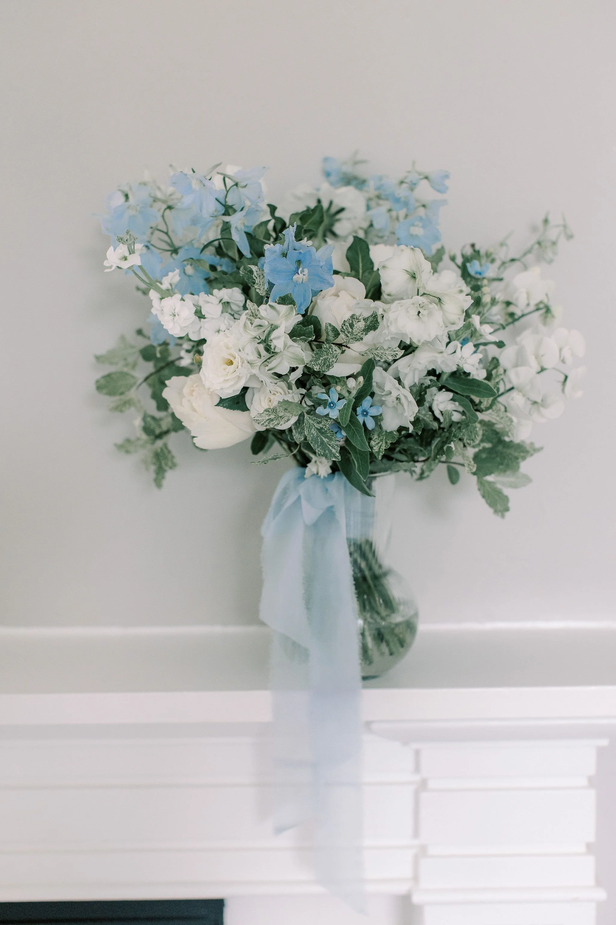 Blue and white wedding flowers - Cotswolds Wedding Florist - Eastington Wedding Flowers