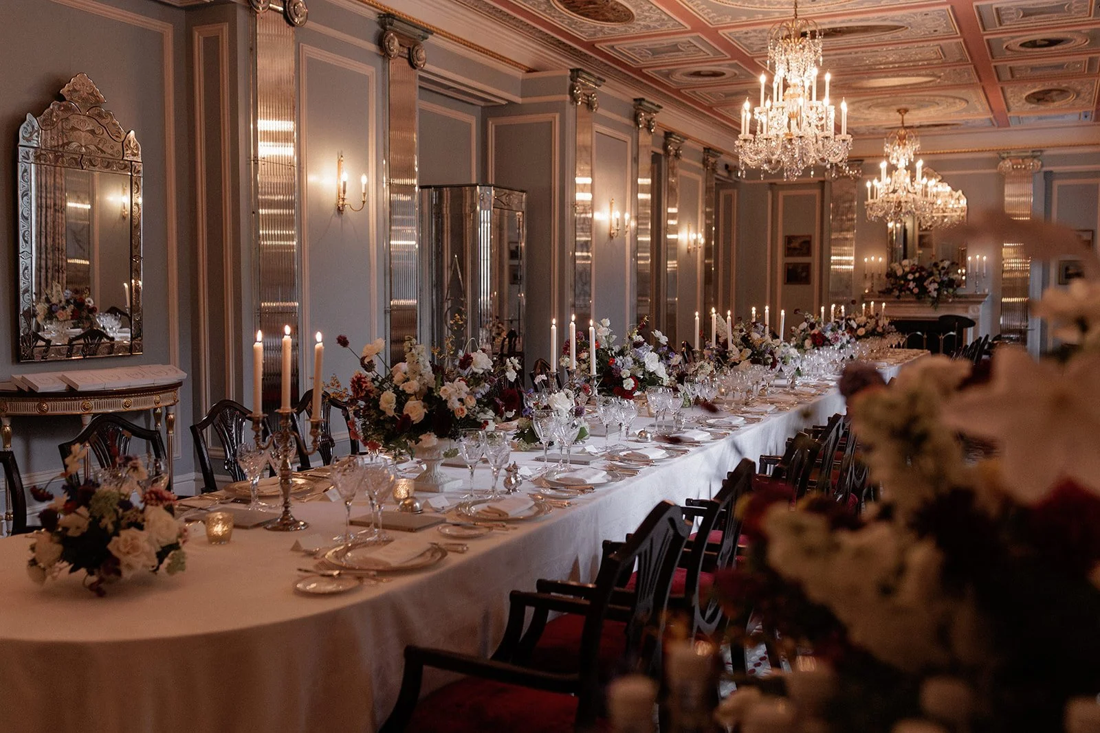 White, Red and Blue Wedding Flowers - London Wedding Florist - The Lanesborough Wedding
