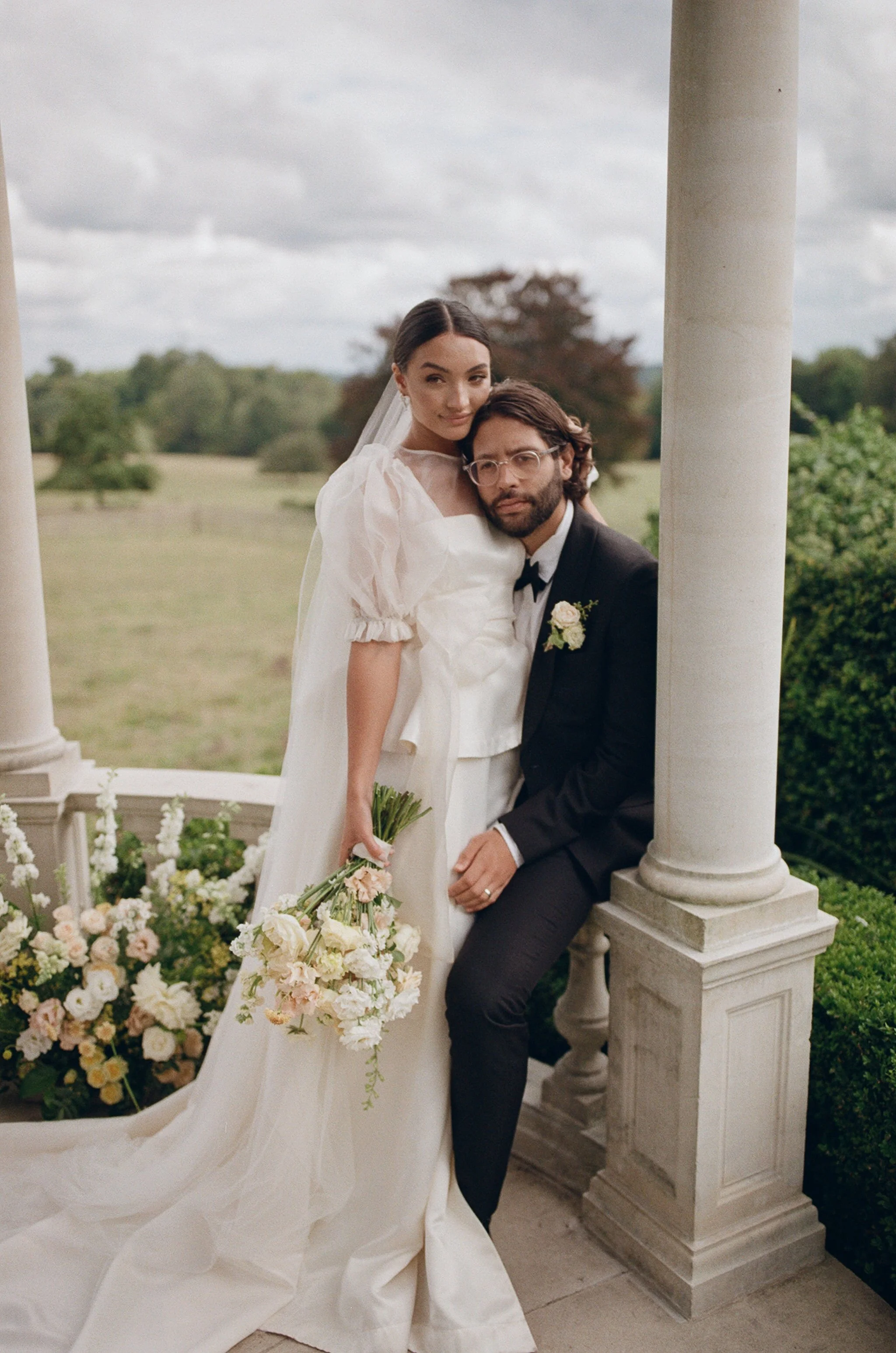 Soft peach Wedding Flowers - Surrey Wedding Florist - Froyle Park Wedding Flowers