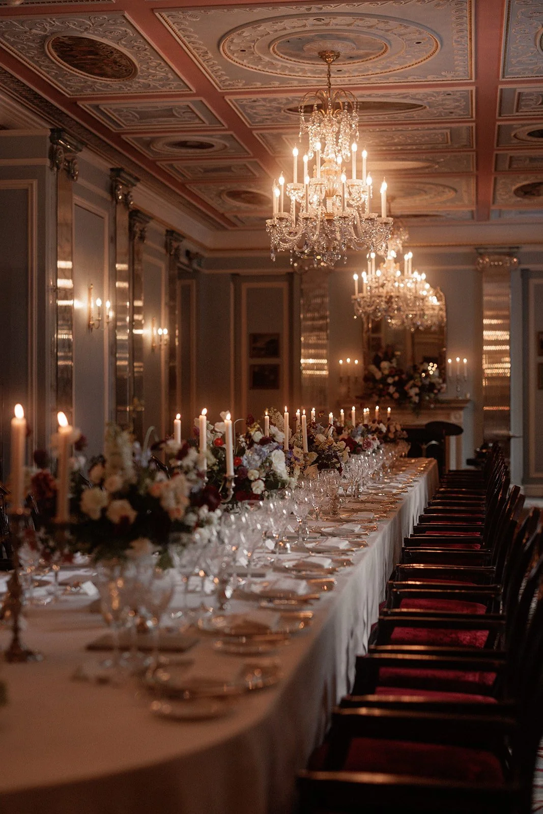 White, Red and Blue Wedding Flowers - London Wedding Florist - The Lanesborough Wedding