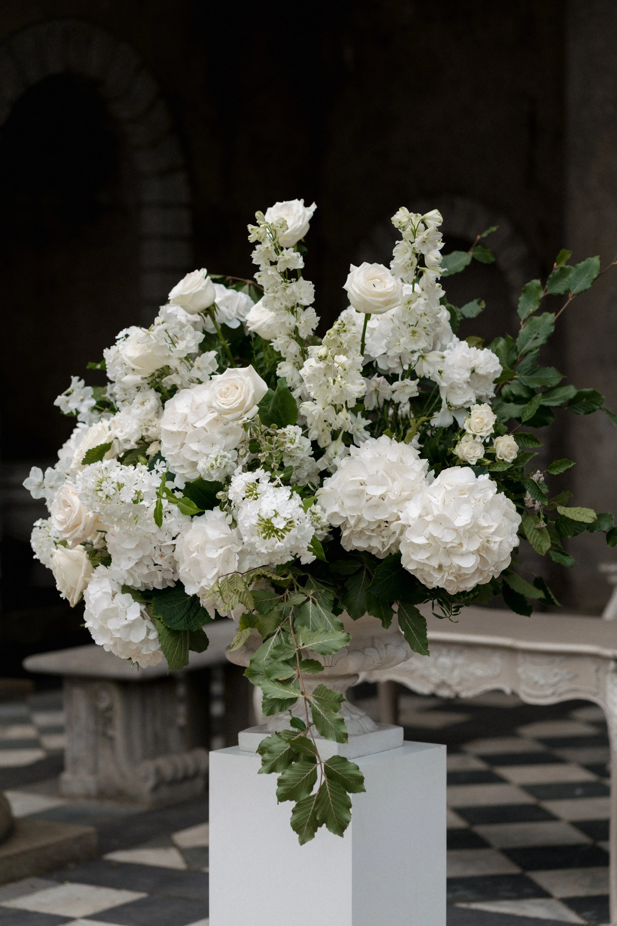 White and Green Wedding Flowers - Surrey Wedding Florist - Wotton Hall Wedding