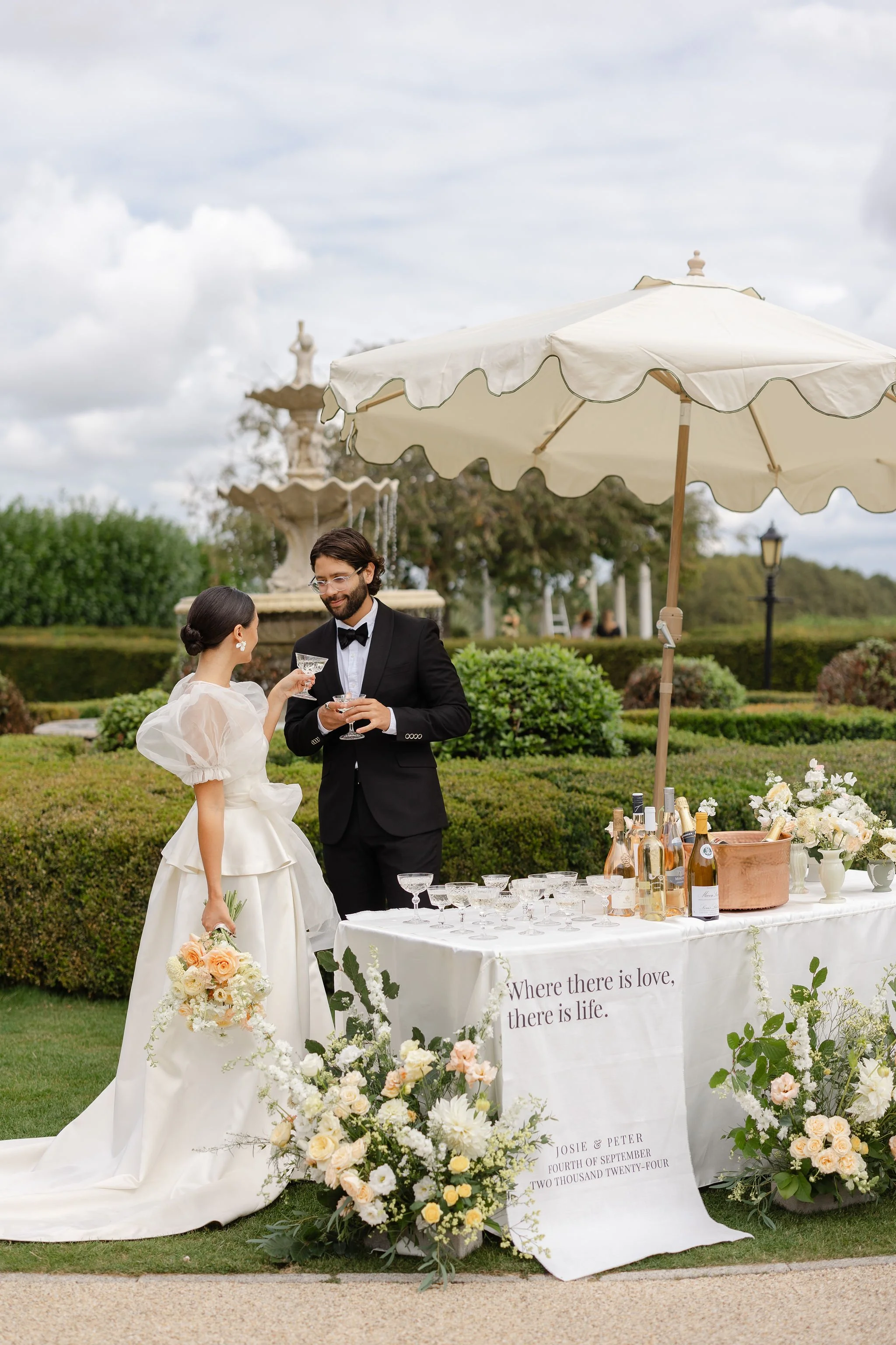 Soft peach Wedding Flowers - Surrey Wedding Florist - Froyle Park Wedding Flowers