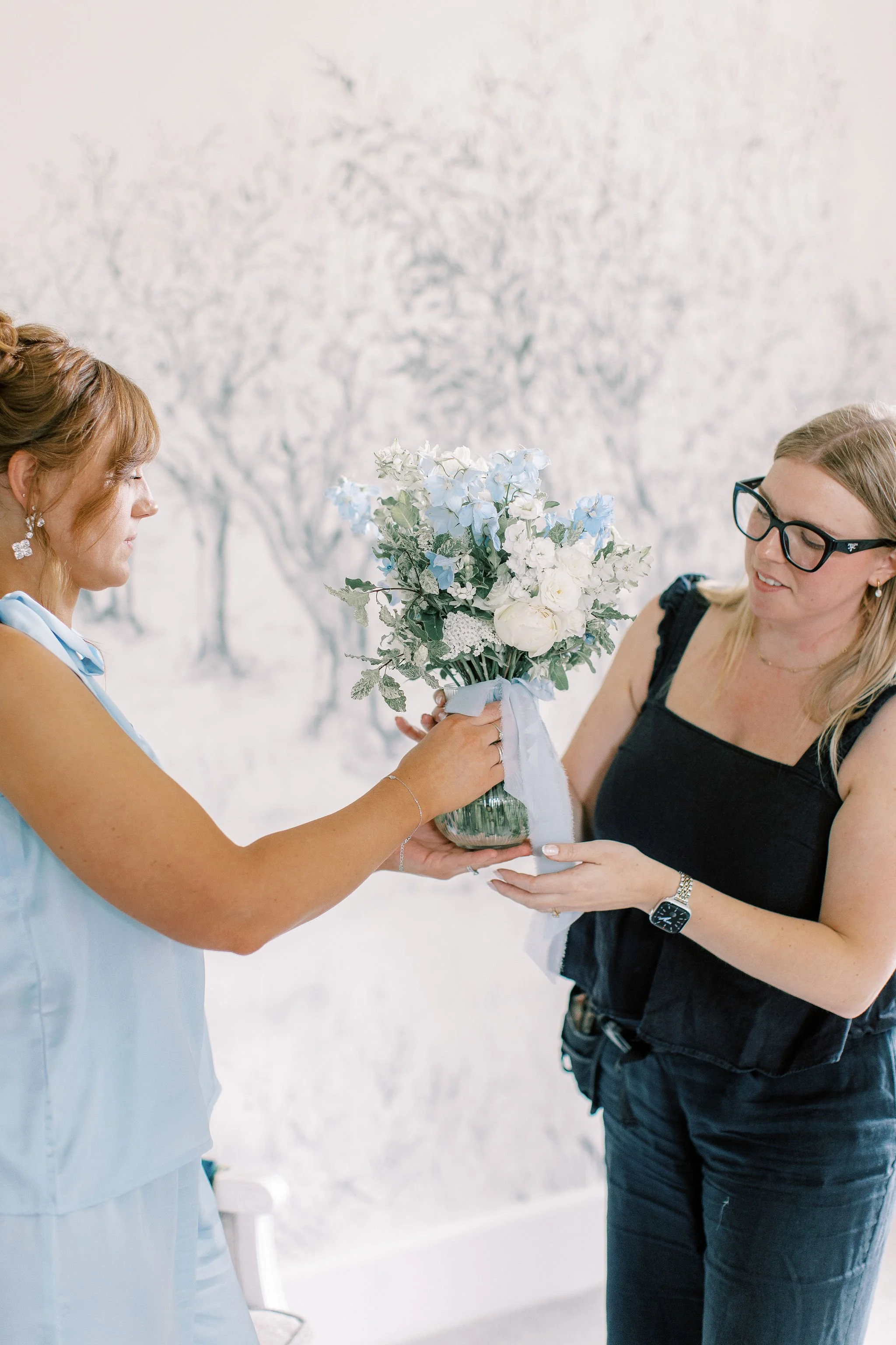 Blue and white wedding flowers - Cotswolds Wedding Florist - Eastington Wedding Flowers
