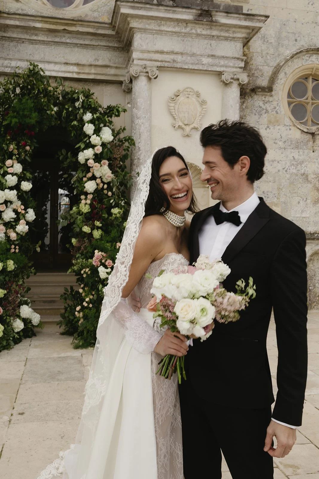 White and Pink Wedding Flowers - Dorset Wedding Florist - Lulworth Castle Wedding