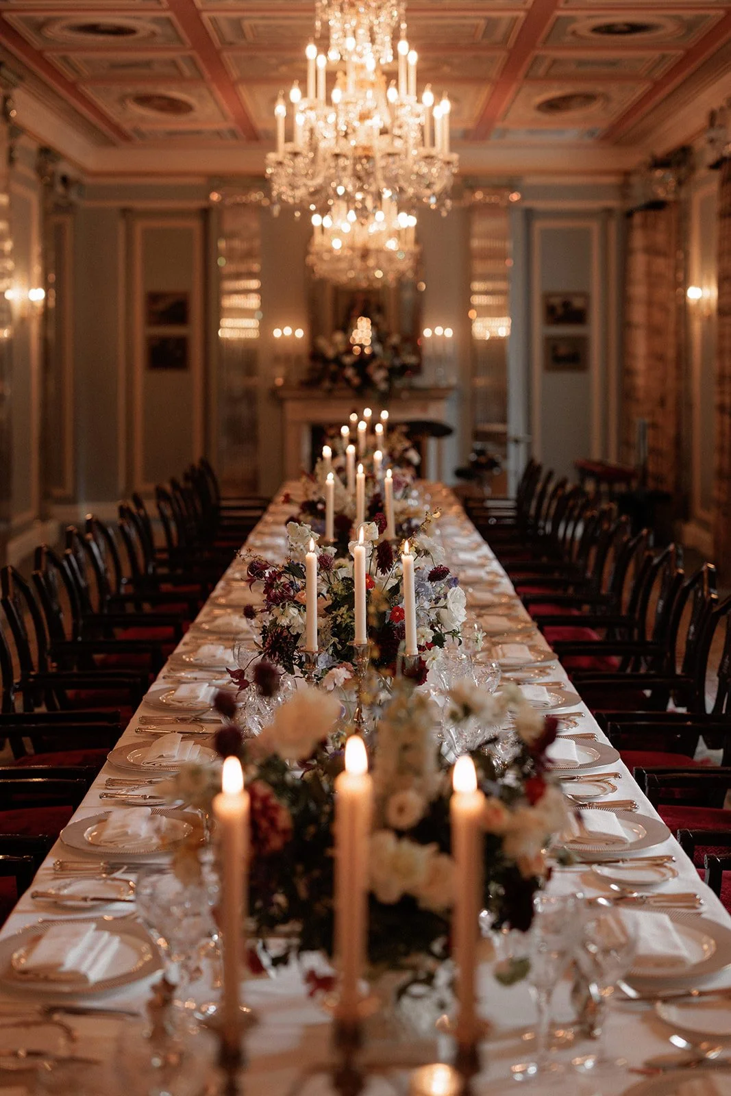 White, Red and Blue Wedding Flowers - London Wedding Florist - The Lanesborough Wedding