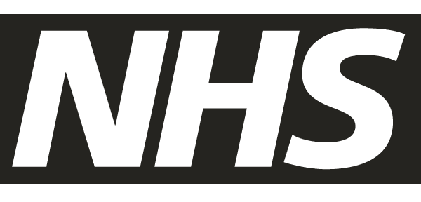 Black NHS logo on a white background.