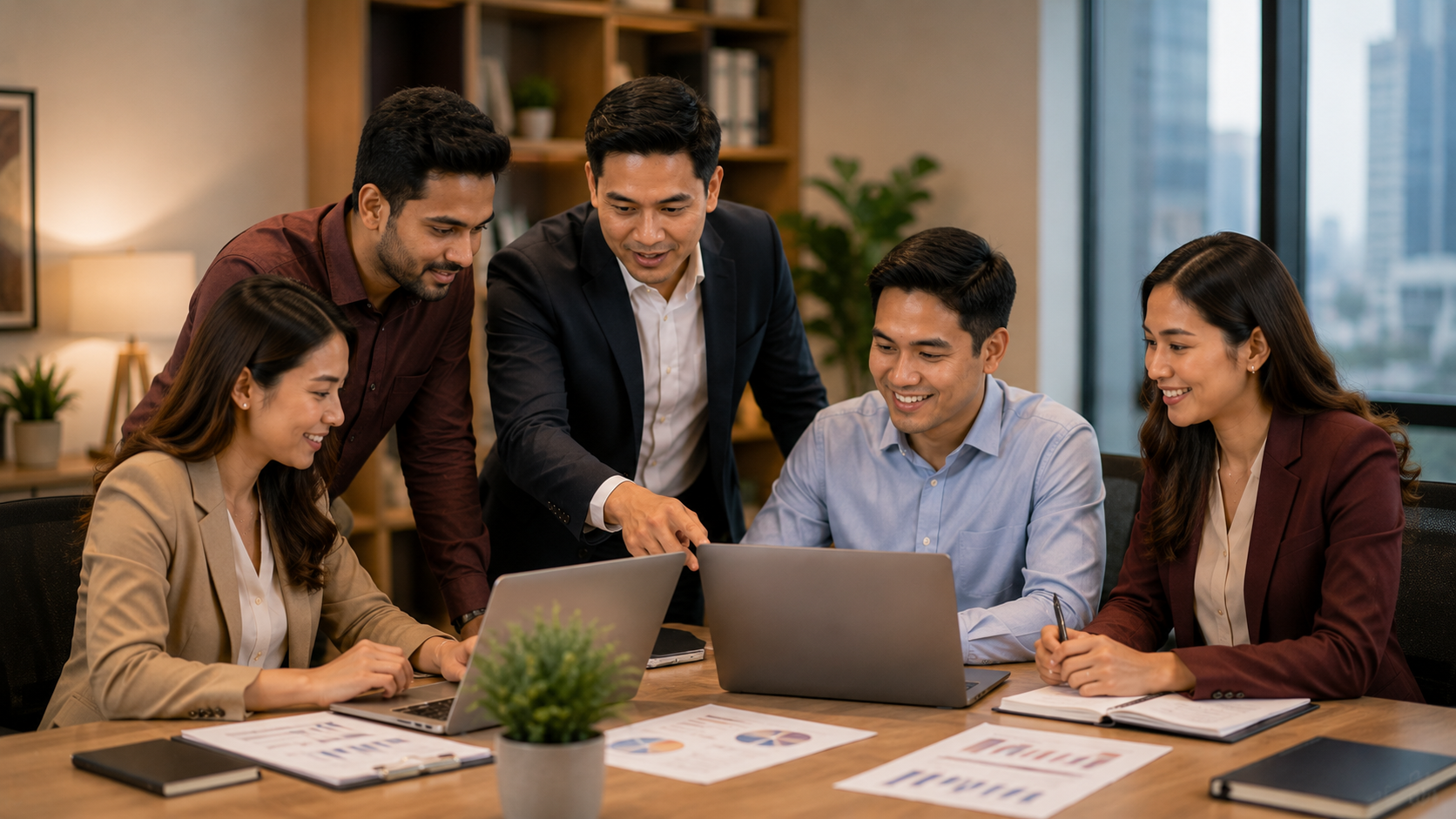 Filipino offshore accounting professionals working together in an office setting