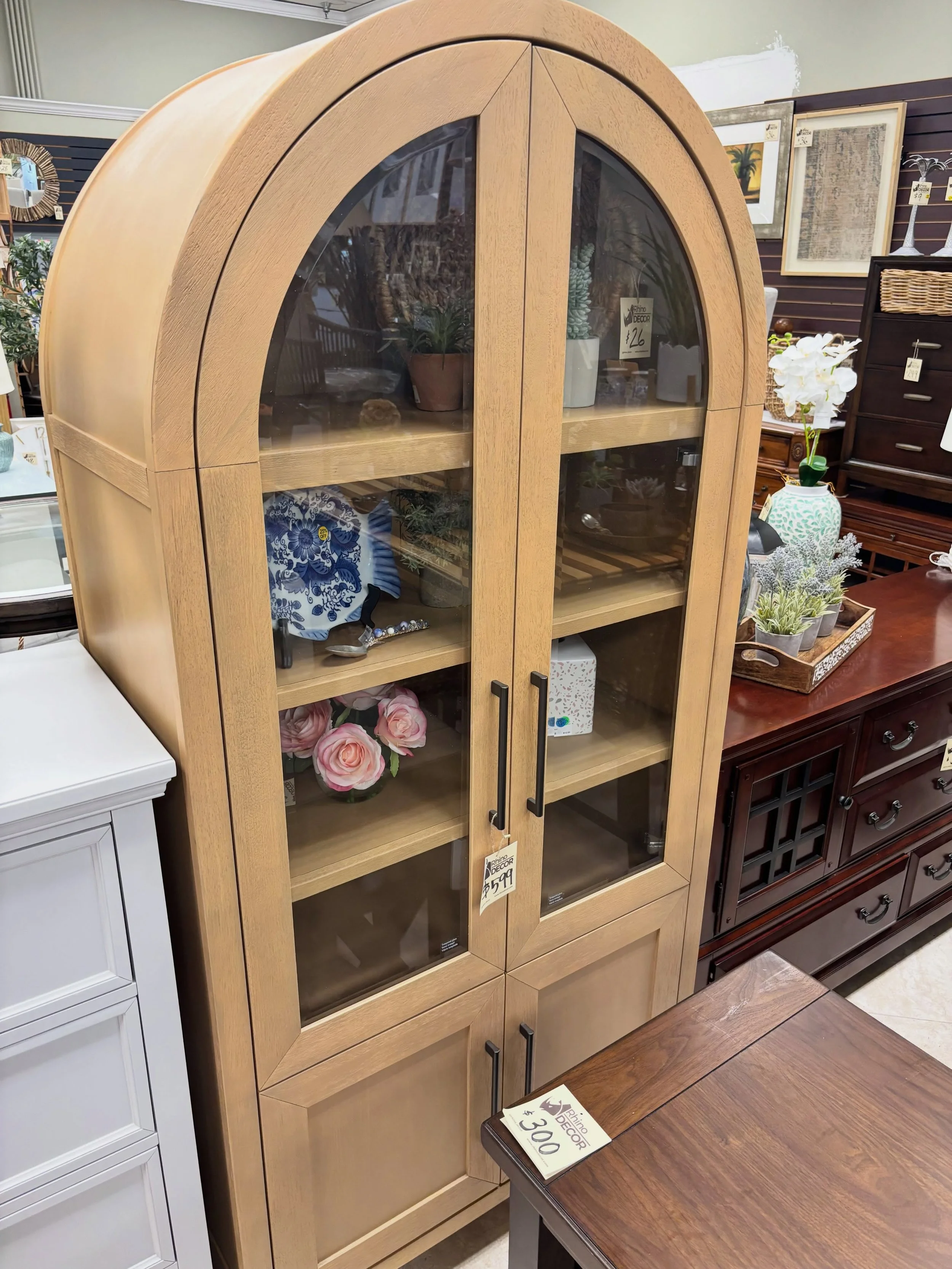 JUST ARRIVED &mdash; well-built and ready to go.

Light Brown Glass Front Arched Cabinet
✅ Like New Condition
📏 38&rdquo; x 19&rdquo; x 80&rdquo;H
💲 599, Multiple Available

Available now at Rhino Decor
📍 13393 W Colonial Dr, Winter Garden, FL 347