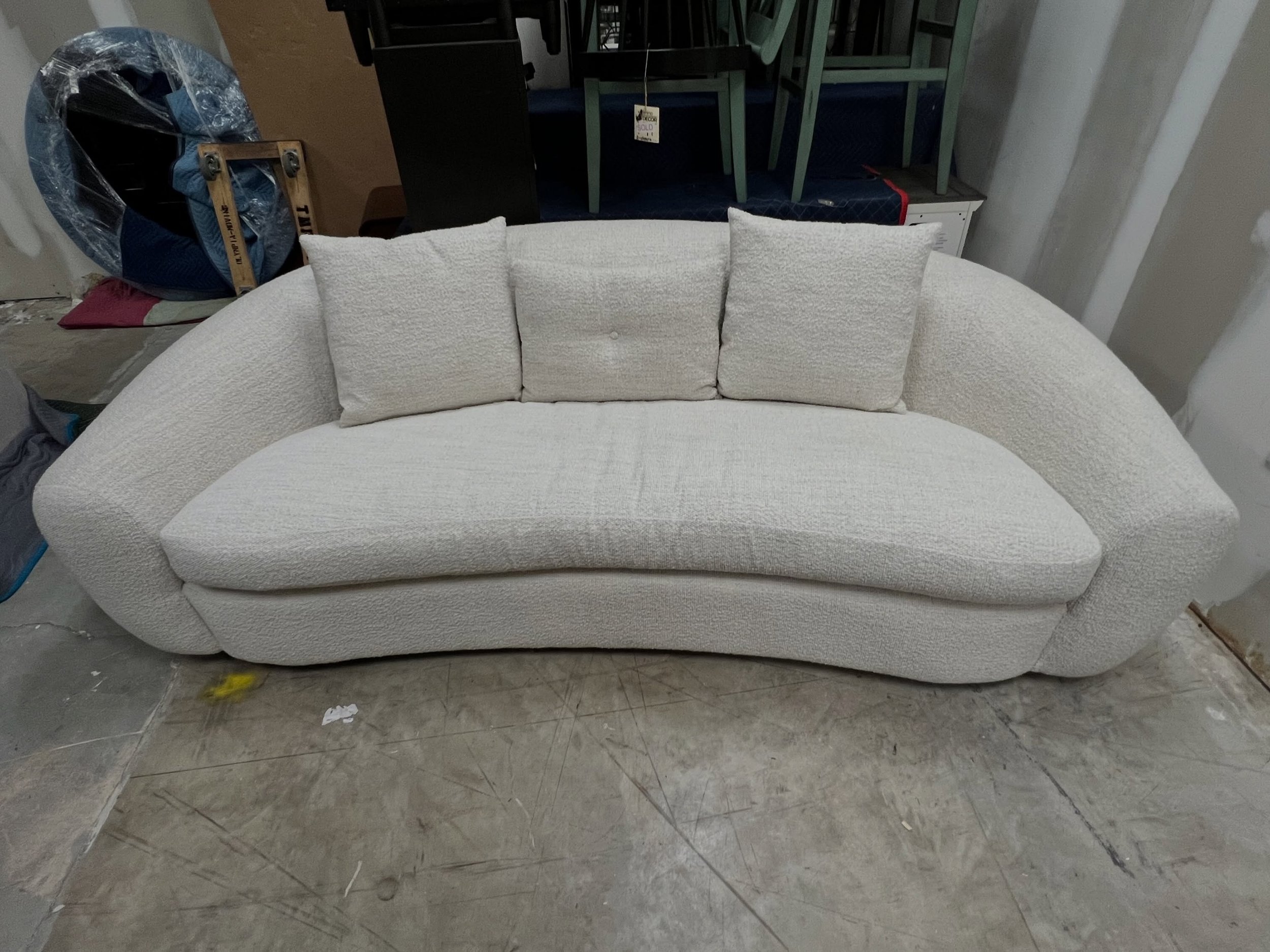 JUST ARRIVED &mdash; another great find at Rhino Decor.

White Boucle Curved Sofa
✅ Excellent Condition
📏 96&rdquo; x 39&rdquo; x 30&rdquo;H
💲 600

Available now at Rhino Decor
📍 13393 W Colonial Dr, Winter Garden, FL 34787
🕙 Tue&ndash;Thu 10&nda