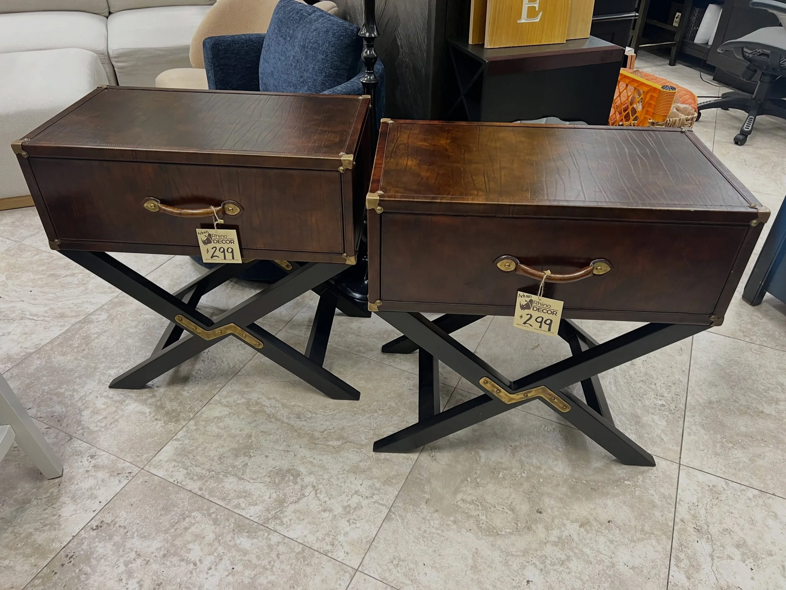 JUST ARRIVED &mdash; well-built and ready to go.

Pair of Arhaus Campaign Leather End Tables 
✅ Excellent Condition 
📏 28&rdquo; x 16.5&rdquo; x 28&rdquo;H
 💲598

Available now at Rhino Decor
📍 13393 W Colonial Dr, Winter Garden, FL 34787
🕙 Tue&n