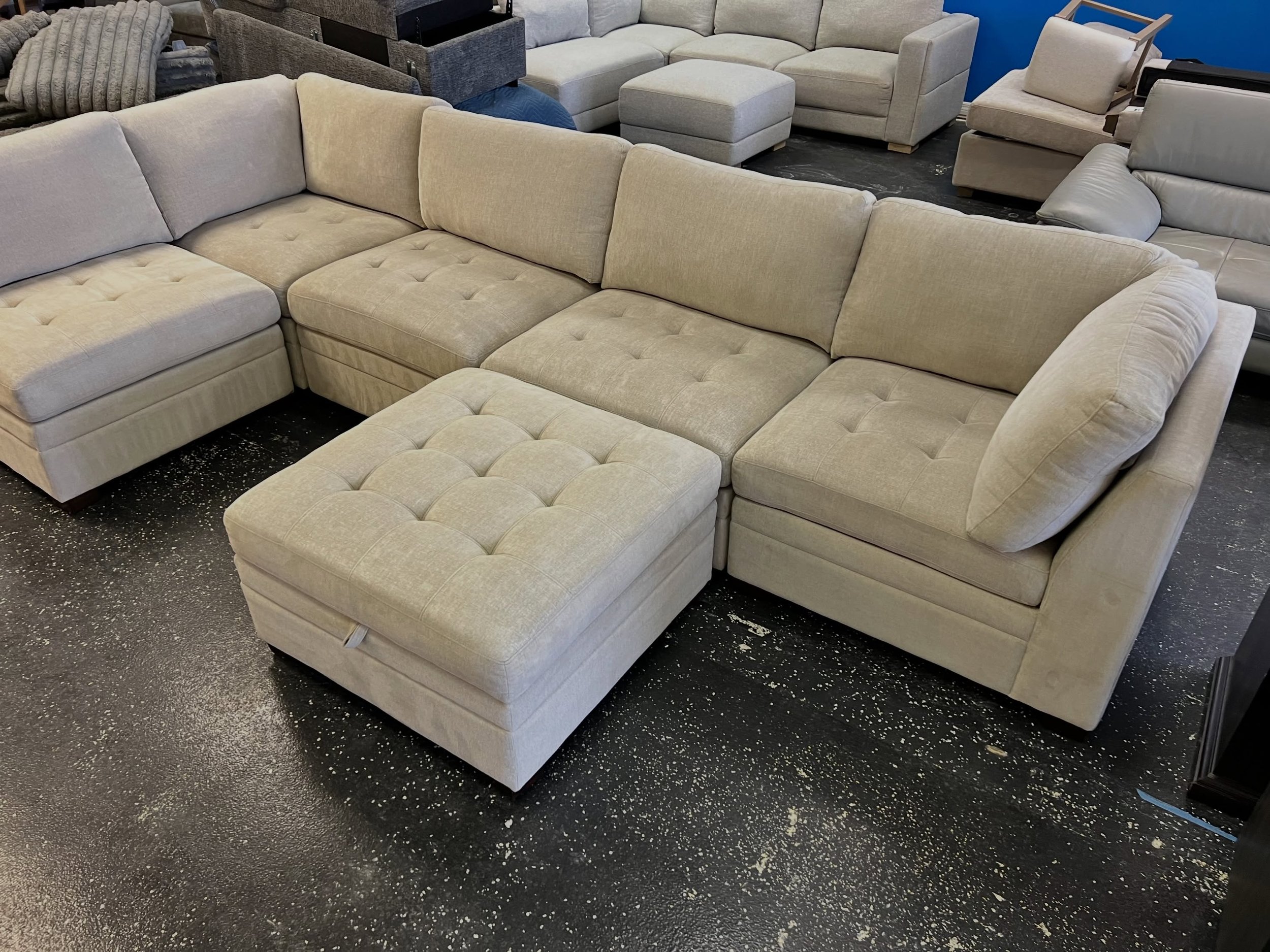 JUST ARRIVED &mdash; quality resale at a great value.

Thomasville Beige 6pc Modular Sectional w/Ottoman
✅ Excellent Condition
📏 107&rdquo; x 107&rdquo;x 38&rdquo; x 37&rdquo;H
💲 1099

Rhino Decor
📍 13393 W Colonial Dr, Winter Garden, FL 34787
🕙 