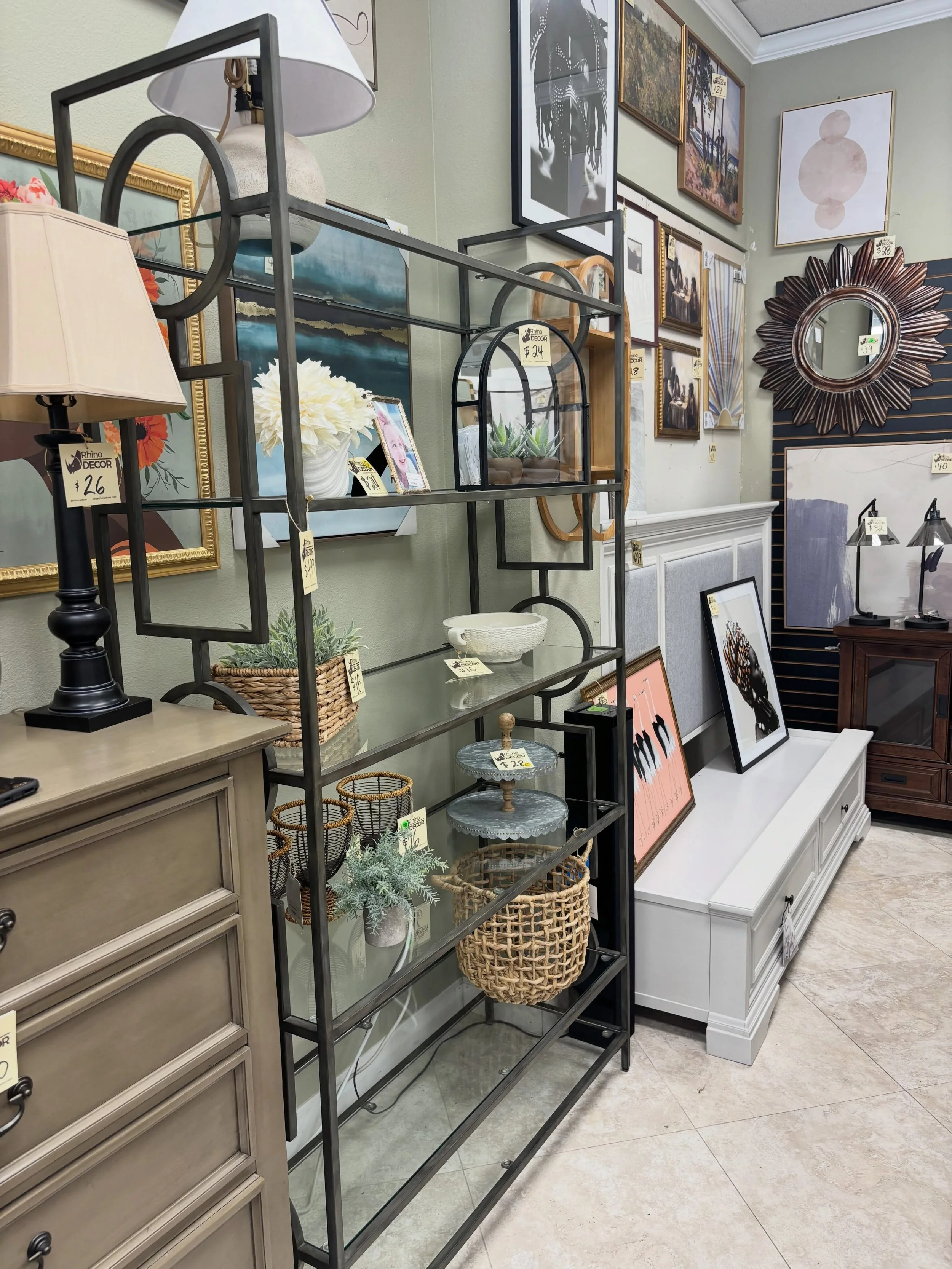JUST ARRIVED &mdash; a versatile piece with lasting appeal.

Metal Etagere w/Glass Shelves
✅ Like New
📏 4048&rdquo; x 19&rdquo; x 88&rdquo; H
 💲 499

Available now at Rhino Decor
📍 13393 W Colonial Dr, Winter Garden, FL 34787
🕙 Tue&ndash;Thu 10&n