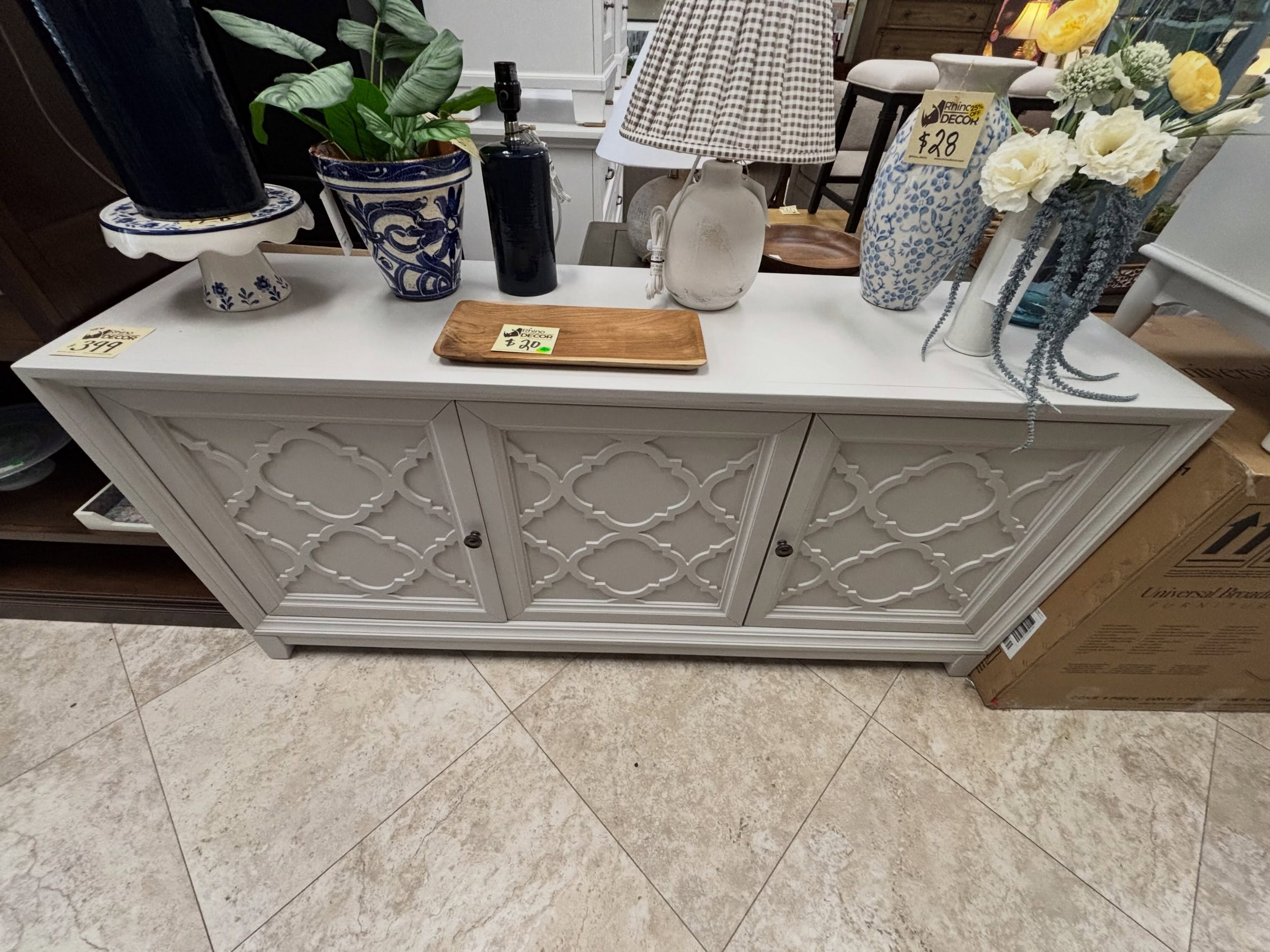 NEW TO THE FLOOR - Luxury look for less.

White 3 Door Console 
✅ Like New Condition
📏 68&rdquo; x 18&rdquo; x 32&rdquo;H
💲 399

Available now at Rhino Decor
📍 13393 W Colonial Dr, Winter Garden, FL 34787
🕙 Tue&ndash;Thu 10&ndash;5 | Fri&ndash;Sa