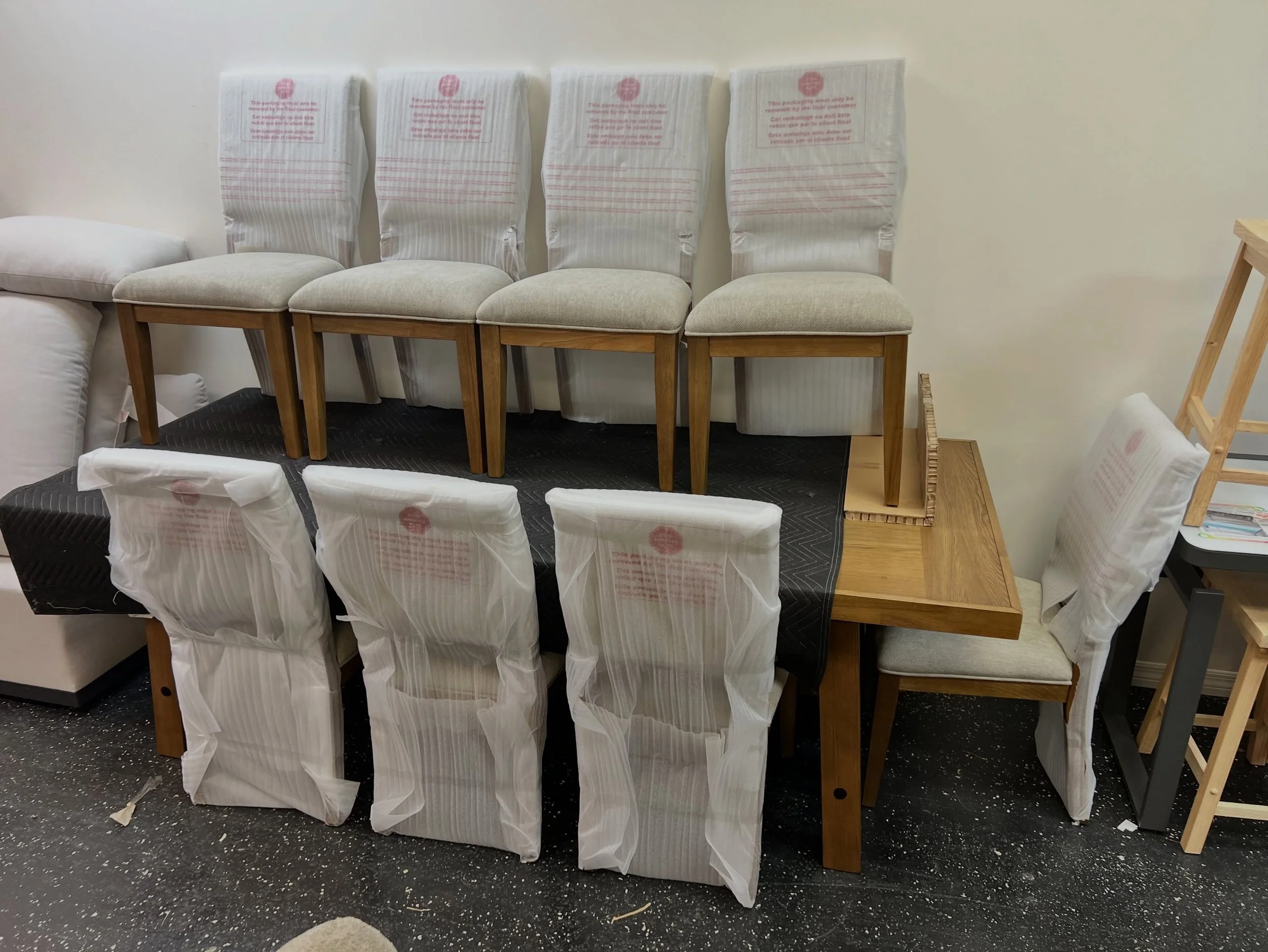 JUST ARRIVED &mdash; another great find at Rhino Decor 🦏

Graham Light Wood Dining Table, 8 Chairs + Leaf 
✅Like New Condition
📏 Table: 94&rdquo; x 40&rdquo; x 30&rdquo;H, Chairs: 20&rdquo; x 24&rdquo; x 38.5&rdquo;H, Leaf: 18&rdquo;
💲1099

Rhino 