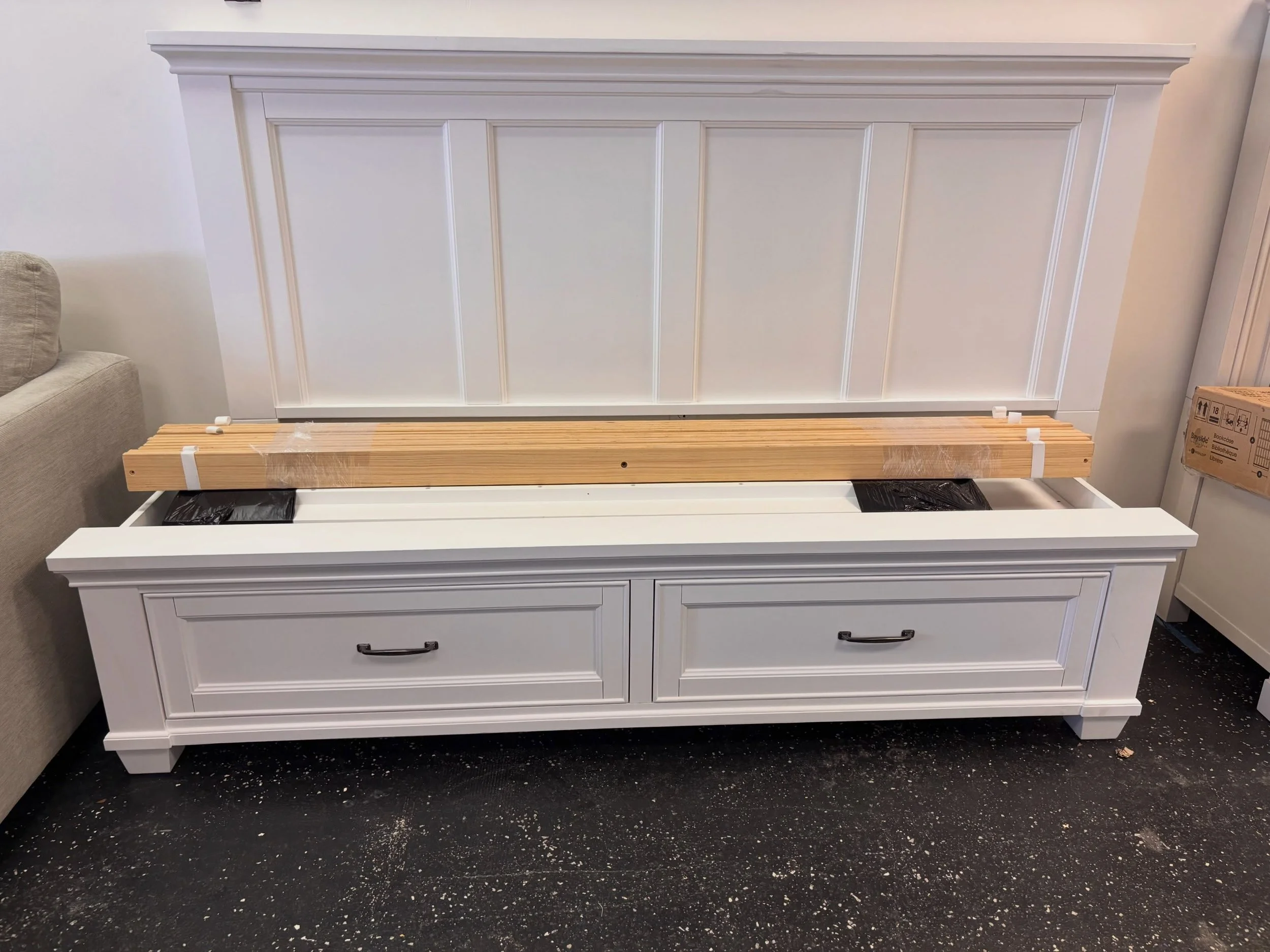 White Rose King Bed Frame (As Is)
✅ Like New Condition, Headboard was repaired due to minor damage in shipping.
📏  82&rdquo; x 89.5&rdquo; x 53&rdquo;H
💲300

Rhino Decor
📍 13393 W Colonial Dr, Winter Garden, FL 34787
🕙 Tue&ndash;Thu 10&ndash;5 | 