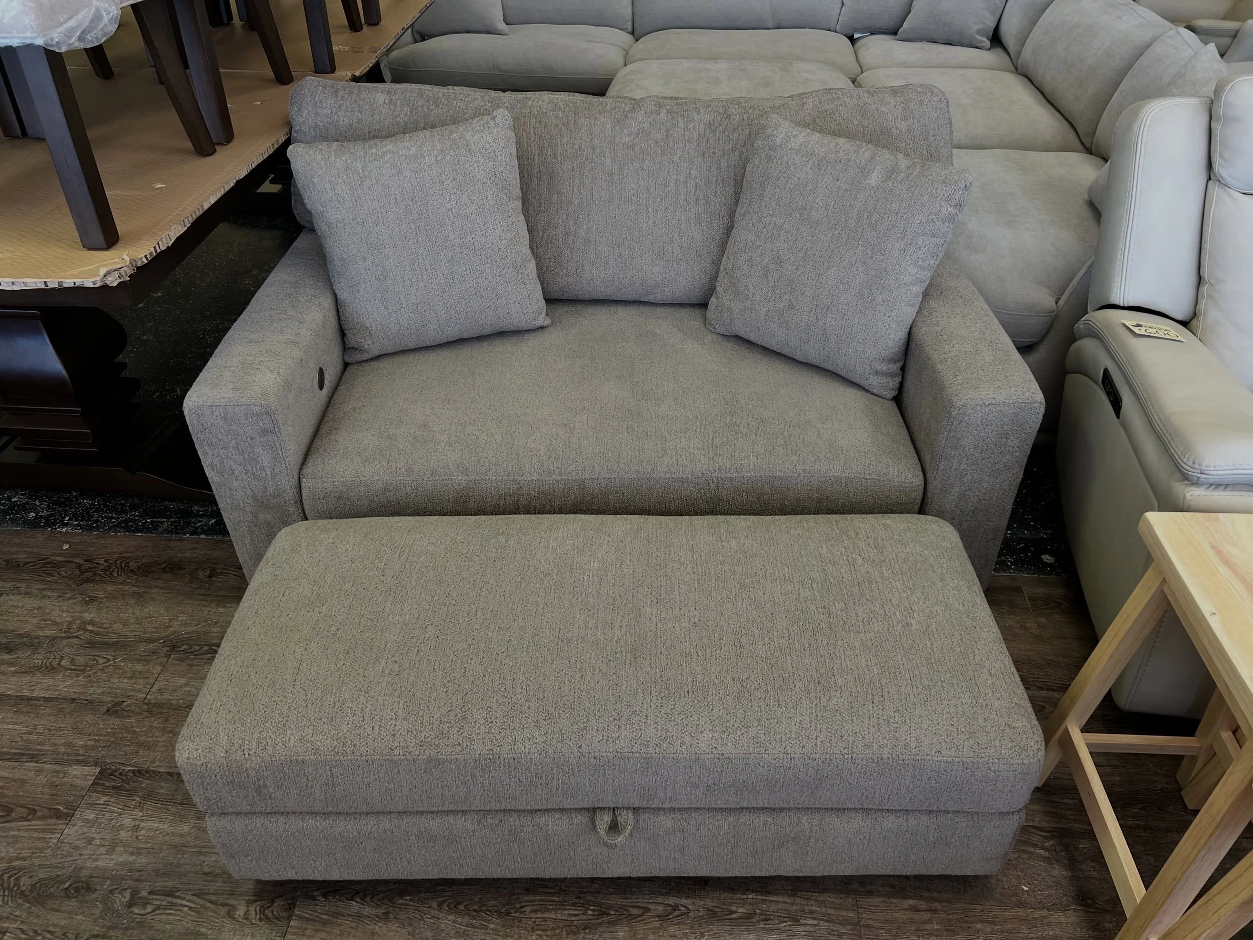 JUST ARRIVED &mdash; class style, smart savings 🦏

Taupe Oversized Chair + Storage Ottoman 
✅Like New Condition
📏 Chair: 64&rdquo; x 42&rdquo; x 26.5&rdquo;H, Ottoman: 50&rdquo; x 22&rdquo; x 16&rdquo;H.

Rhino Decor
📍 13393 W Colonial Dr, Winter 