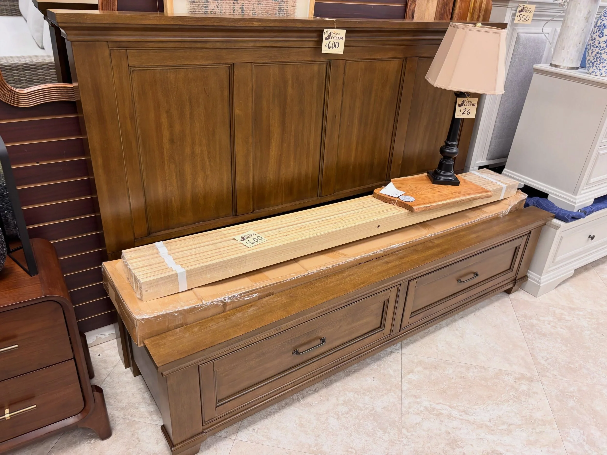JUST ARRIVED &mdash; class style, smart savings 🦏

Brown Wood King Storage Bed Frame
✅ New Condition, Open Box
📏 82&rdquo; x 89&rdquo; x 53&rdquo;H
💲600

Rhino Decor
📍 13393 W Colonial Dr, Winter Garden, FL 34787
🕙 Tue&ndash;Thu 10&ndash;5 | Fri