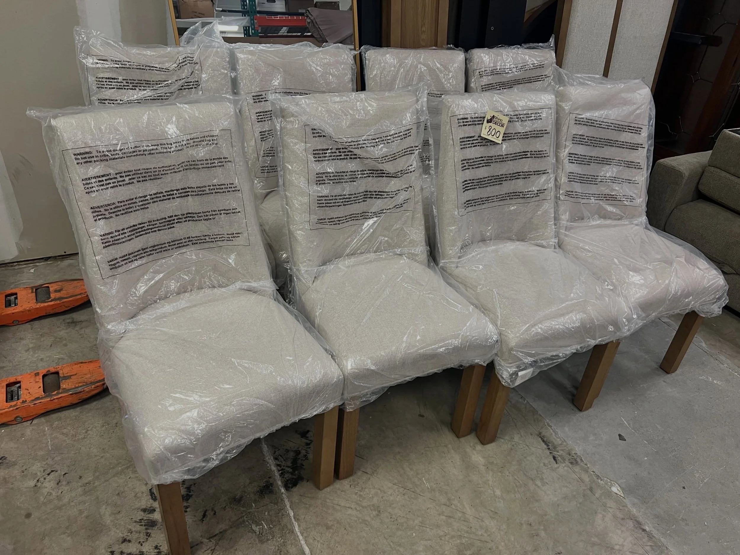 JUST ARRIVED &mdash; will not last long!! 🦏

Beige Fabric Upholstered Chairs (set of 8)
✅Like New Condition
📏 20&rdquo; x 25.5&rdquo; x 39&rdquo;H
💲800 for set of 8 

Rhino Decor
📍 13393 W Colonial Dr, Winter Garden, FL 34787
🕙 Tue&ndash;Thu 10&