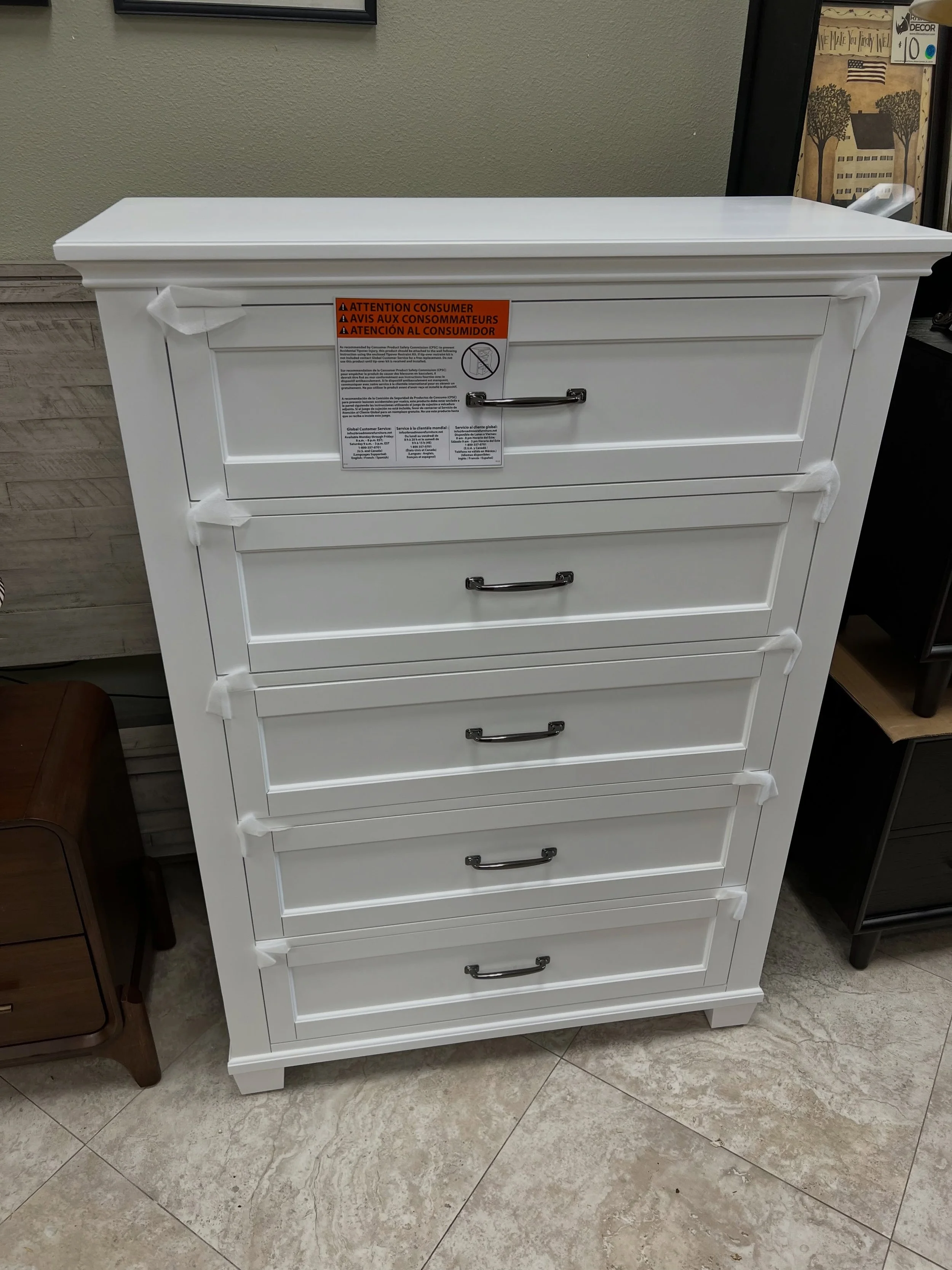JUST ARRIVED &mdash; another great find at Rhino Decor 🦏

Rose 5 Drawer Chest 
✅ Brand New, Out of the Box
📏 40&rdquo; x 18&rdquo; x 56&rdquo;H
💲599

Rhino Decor
📍 13393 W Colonial Dr, Winter Garden, FL 34787
🕙 Tue&ndash;Thu 10&ndash;5 | Fri&nda