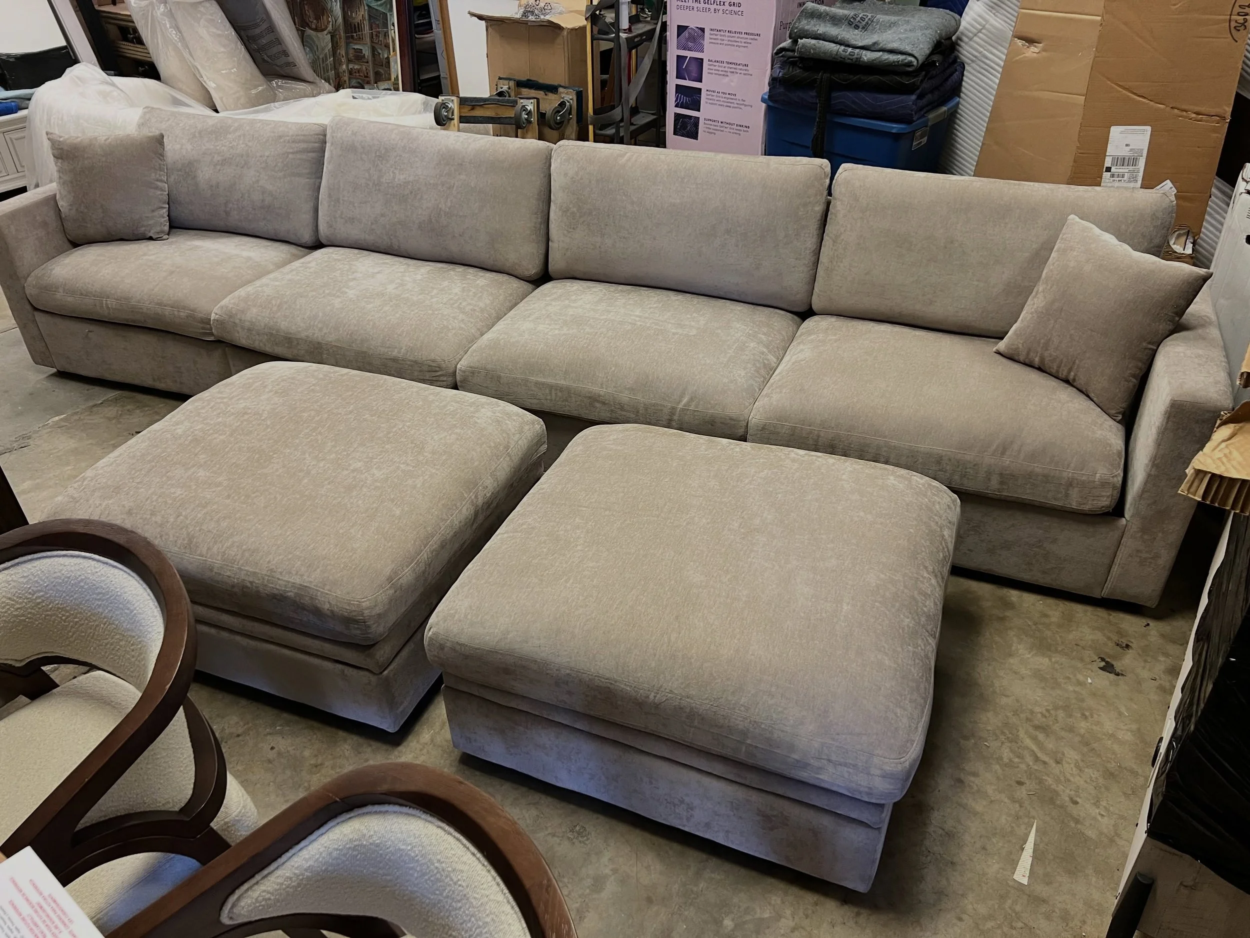 JUST ARRIVED &mdash; and priced to move!! 🦏

Oversized Khaki Modular Sofa w/Storage Ottomans
✅ Good Condition
📏 154&rdquo; x 67&rdquo; x 34.5&rdquo;H
💲500

Rhino Decor
📍 13393 W Colonial Dr, Winter Garden, FL 34787
🕙 Tue&ndash;Thu 10&ndash;5 | F