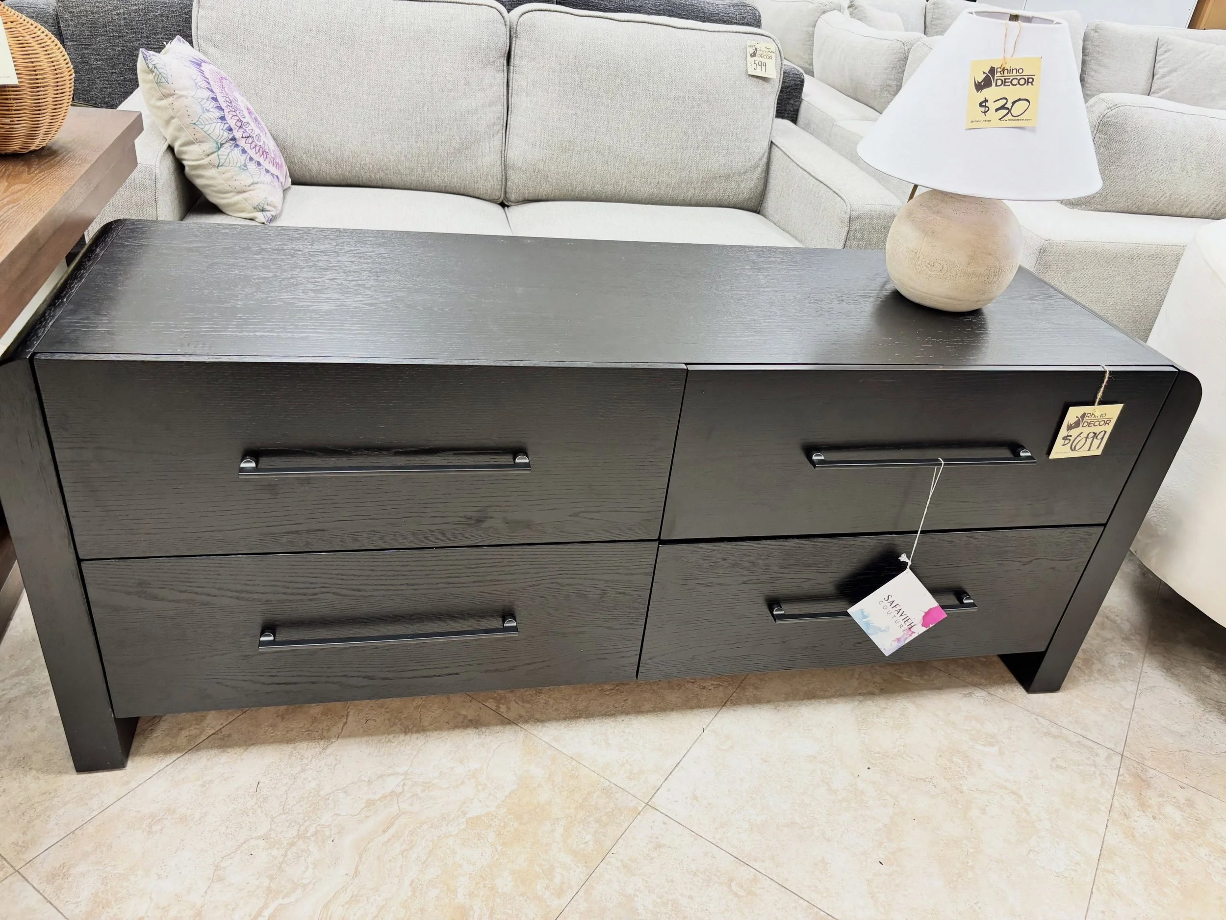 JUST ARRIVED &mdash; another great find at Rhino Decor 🦏

Black Wood Cruz 4 Drawer Dresser
✅New Condition, Out of the box 
📏 64&rdquo; x 19&rdquo; x 26&rdquo;H
💲599

Rhino Decor
📍 13393 W Colonial Dr, Winter Garden, FL 34787
🕙 Tue&ndash;Thu 10&n
