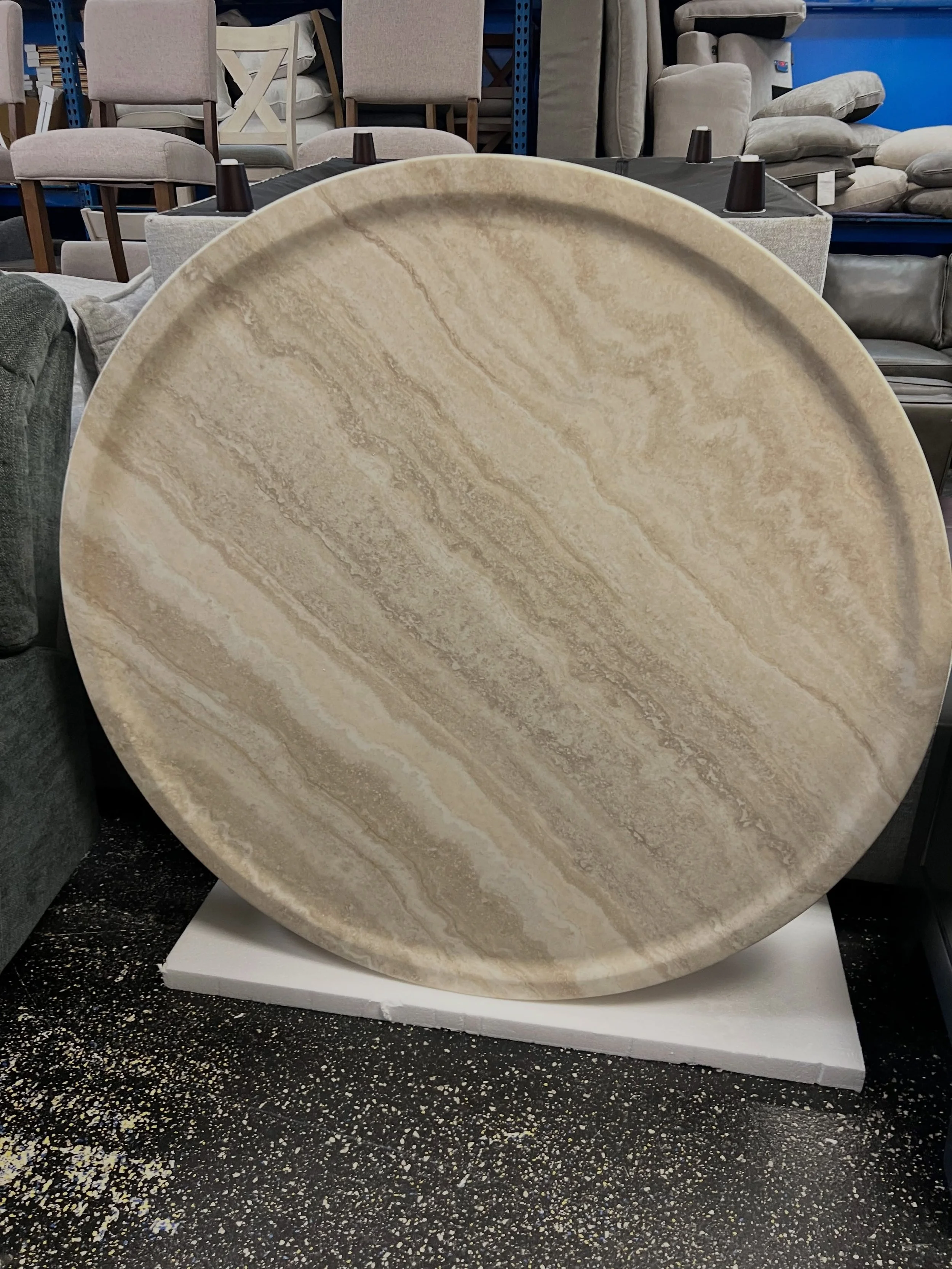 JUST ARRIVED &mdash; another great find at Rhino Decor 🦏

Hamidullah Modern Faux Travertine Round Coffee Table by Joss &amp; Main
✅ New Condition
📏 43.3&rdquo;D x 12.2&rdquo;H
💲400

Rhino Decor
📍 13393 W Colonial Dr, Winter Garden, FL 34787
🕙 Tu