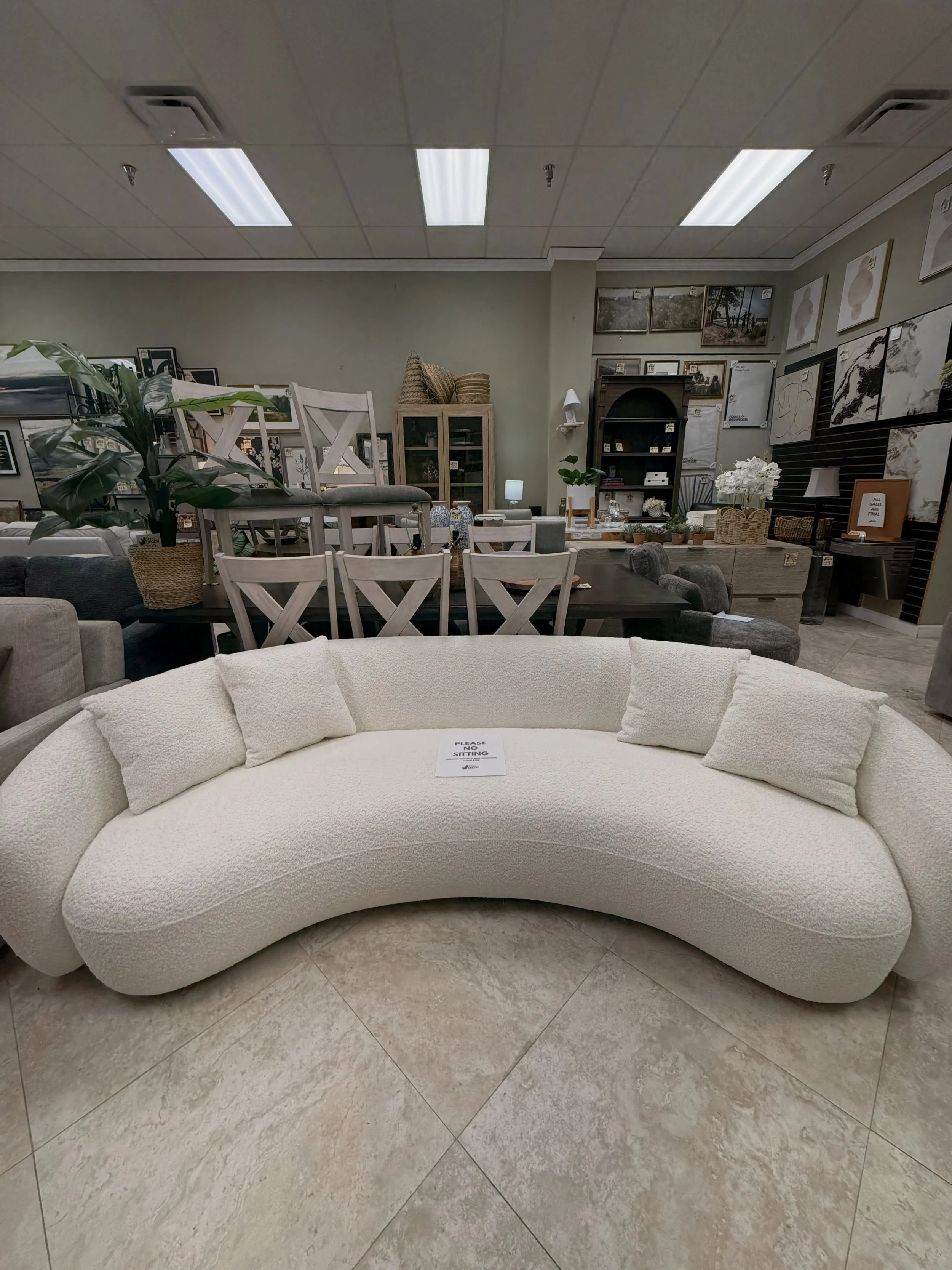 JUST ARRIVED 🤩&mdash; another amazing find at Rhino Decor 🦏

102&rdquo; Modern White Boucle Fabric Half Moon Sofa by Wrought Studio 
✅ New Condition, Opened out of the Box
📏 102&rdquo; x 49&rdquo; x 27&rdquo;H
💲1399

Rhino Decor
📍 13393 W Coloni