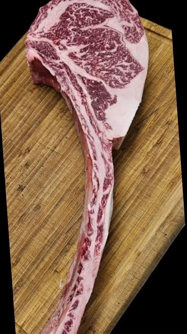 Australian Wagyu tomahawk steak with long frenched bone, BMS 9 buy online