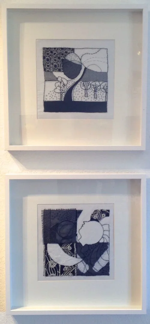 Midnight Series

Two hand-stitched pieces in shadow box frames, 20" by 20", 2014