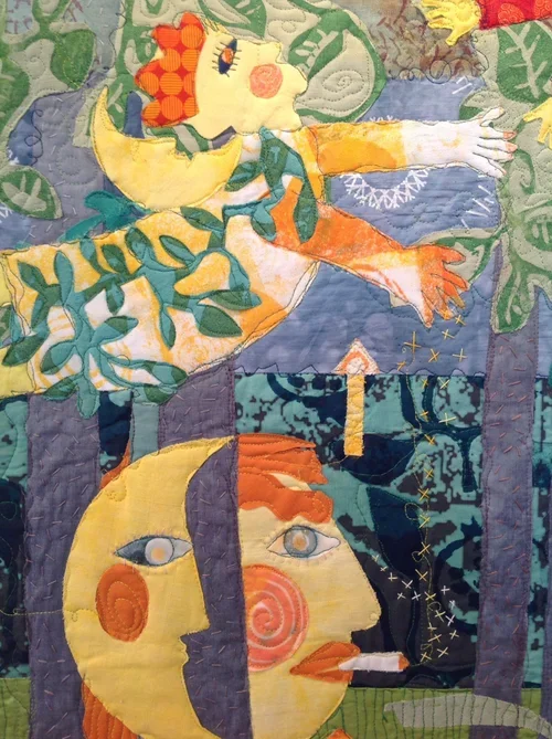 Detail: Conversation, Eucalyptus Forest

30” by 32” by 1.5” Textile on wooden frame