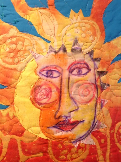 Detail: Queen of the Camino

30” by 32” by 1.5” Textile on wooden frame