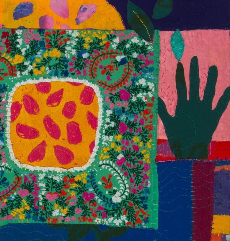 Detail:  Pomegranate Queen, 2020; 24" by 50" 