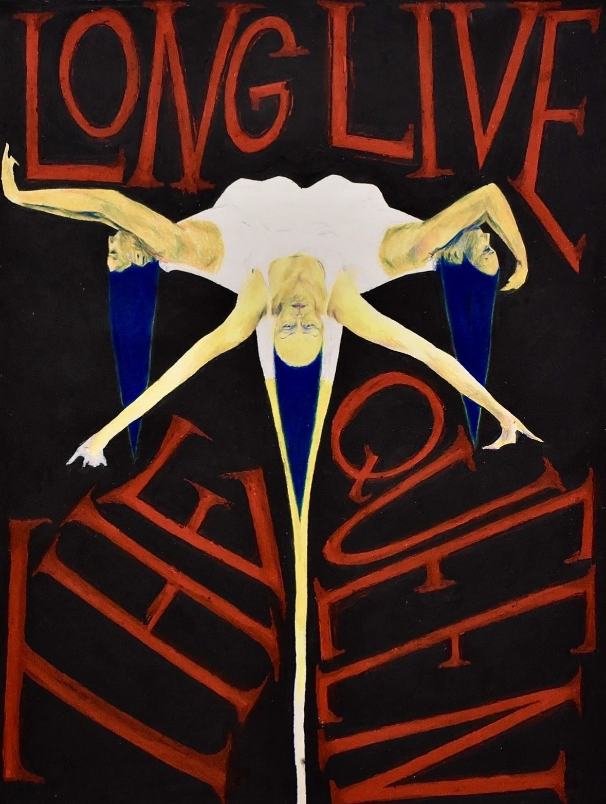 Long Live the Queen, 2025, colored pencil and oil pastel on paper