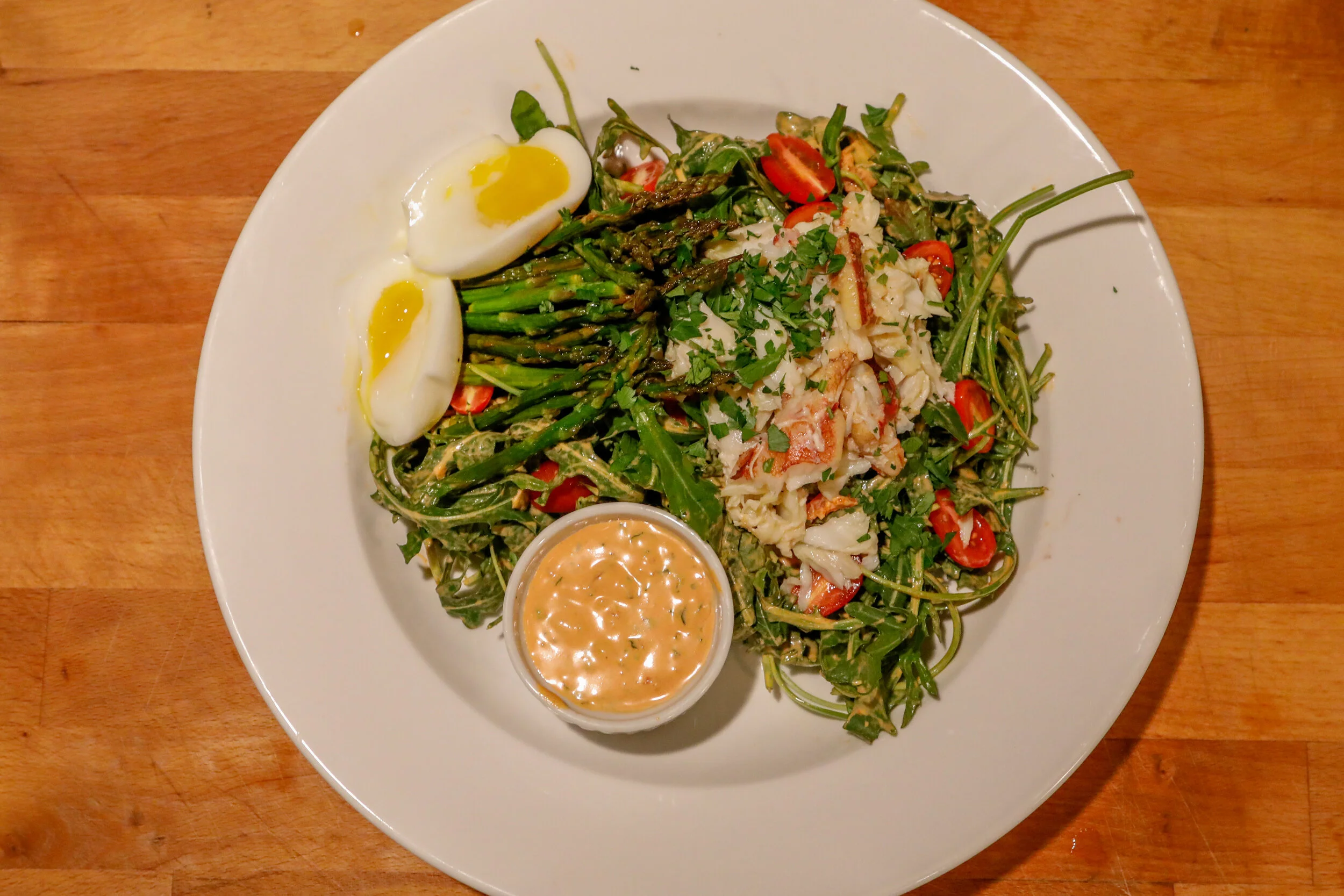 Dungeness Crab Louie with Roasted Asparagus
