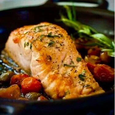 Cast Iron Salmon with Tomato Basil Salsa