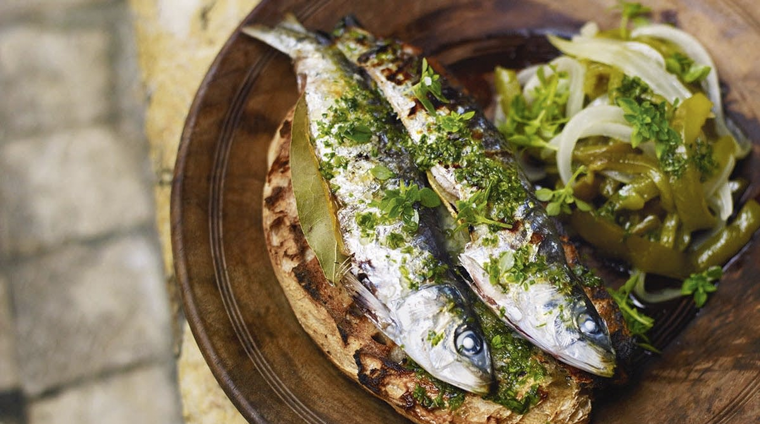 Grilled Sardines with Green Peppers