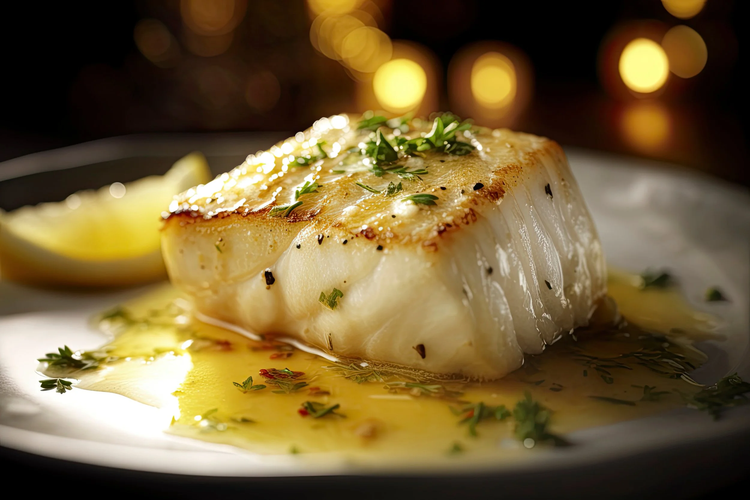 Pan Seared Halibut with Parsnip Puree and Broccolini