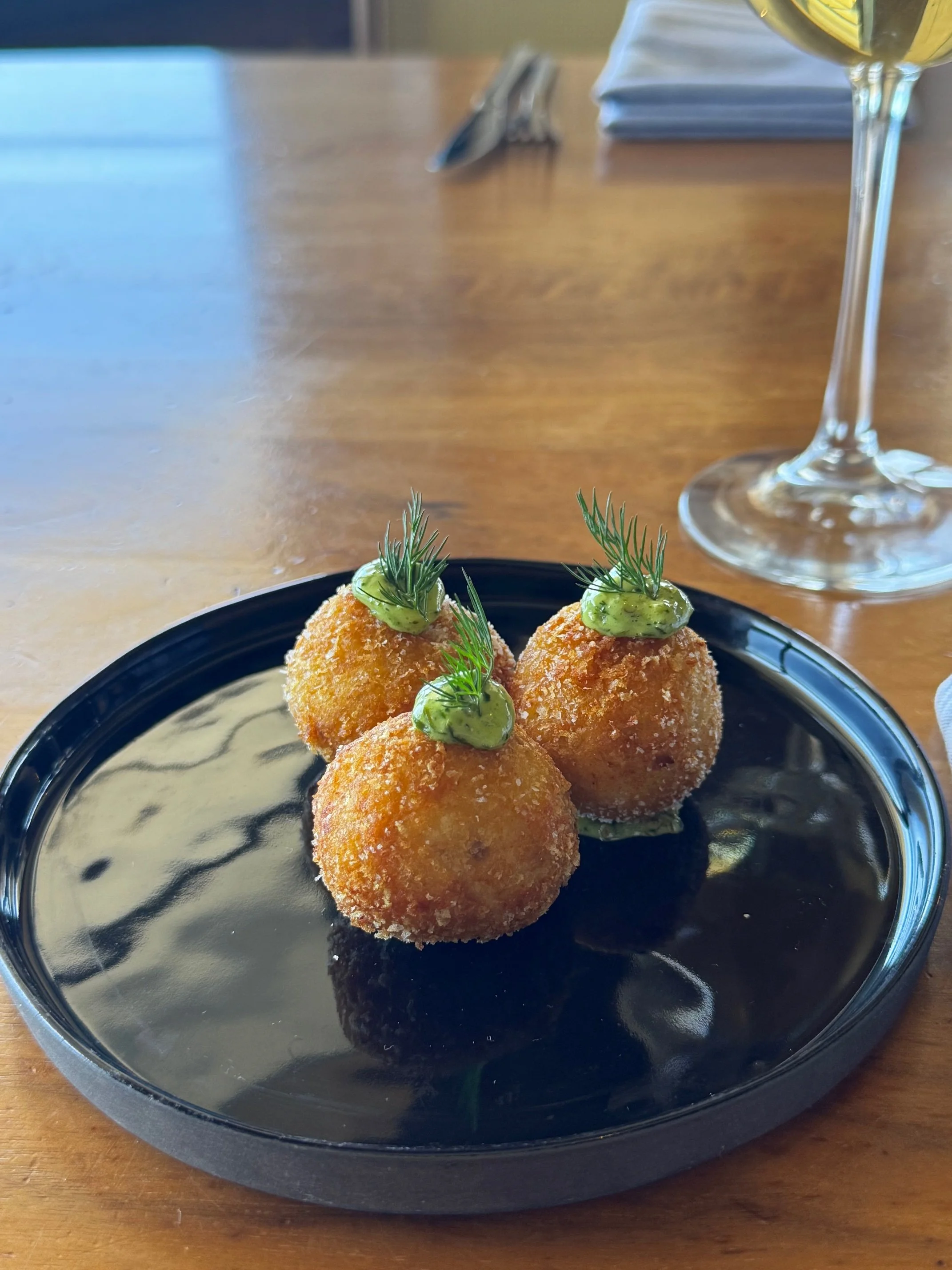 Rockfish Brandade Frittters with Herb Aioli