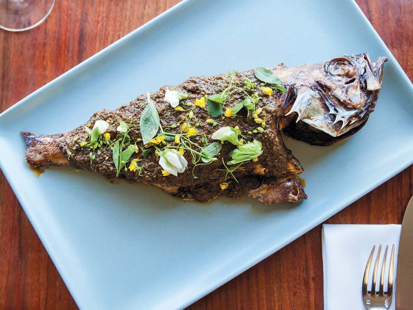 Whole Rockfish with Chimichurri Sauce