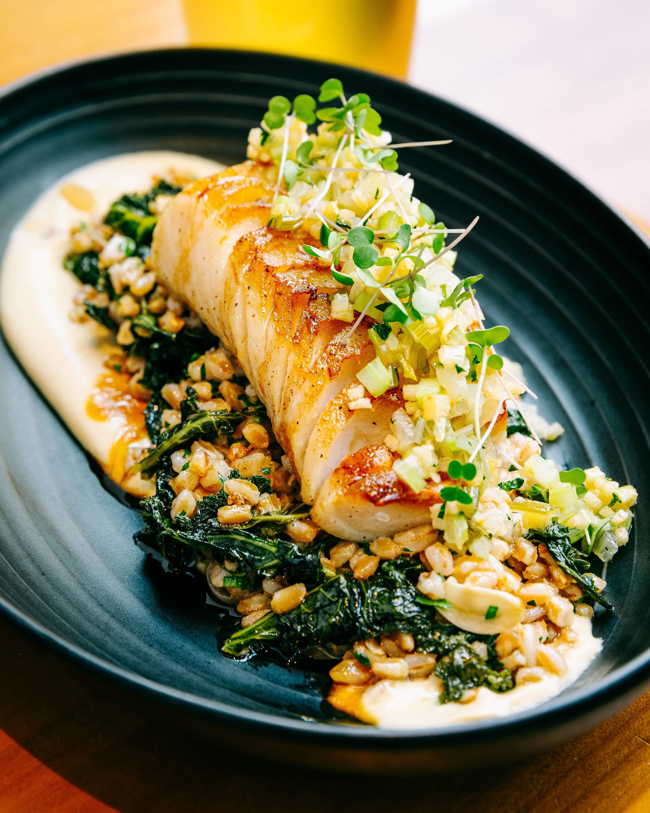 Seared Black Cod with Fennel-Apple Relish