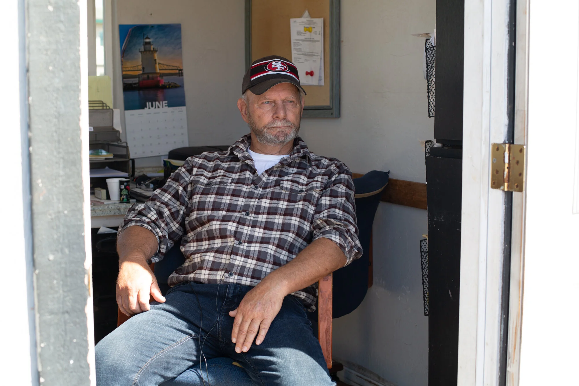 Roger in his office at Bay Fresh Seafood in Moss Landing, CA. Photo: TrimTab Media